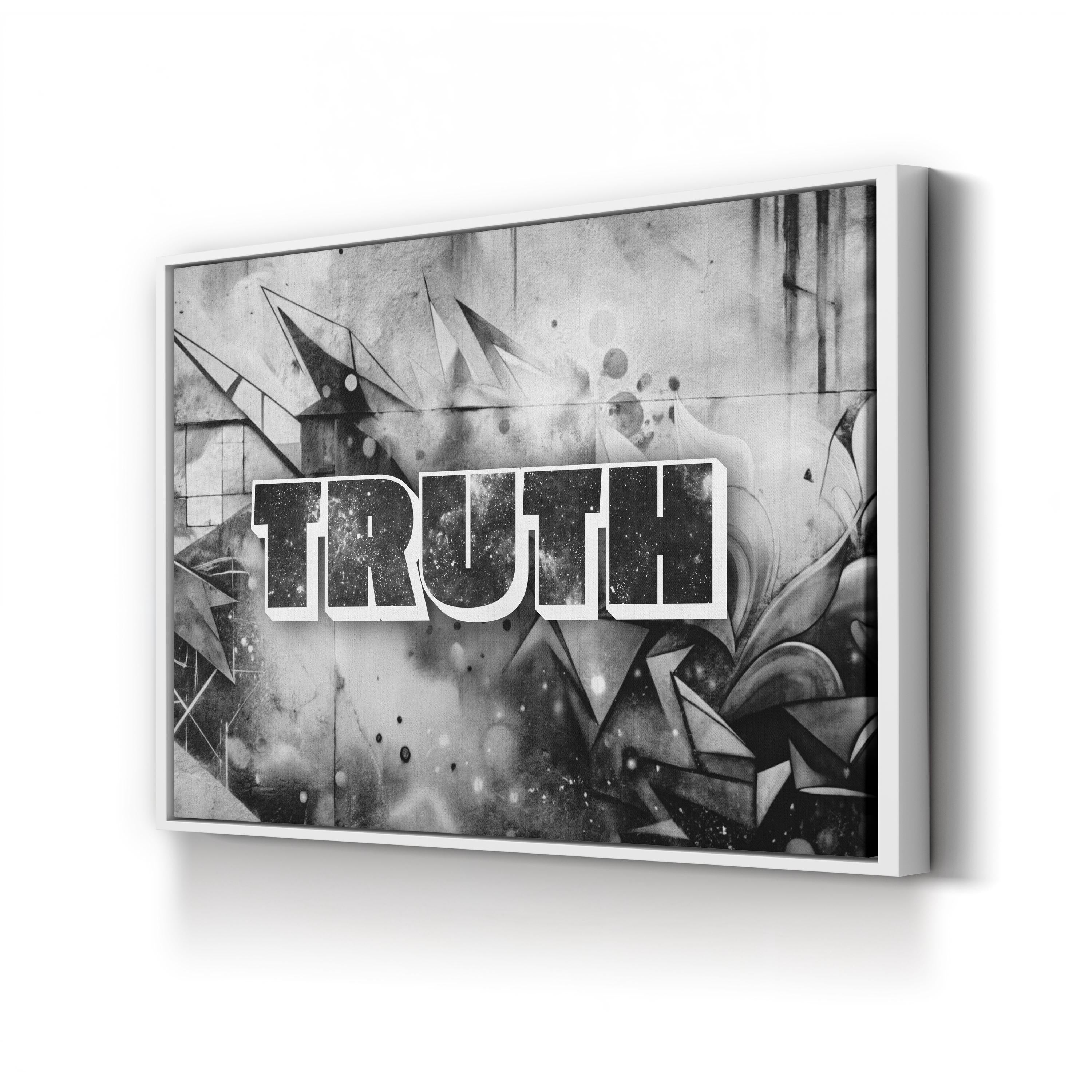Truth Stone Canvas Art: Black & White Urban Typography Wall Print