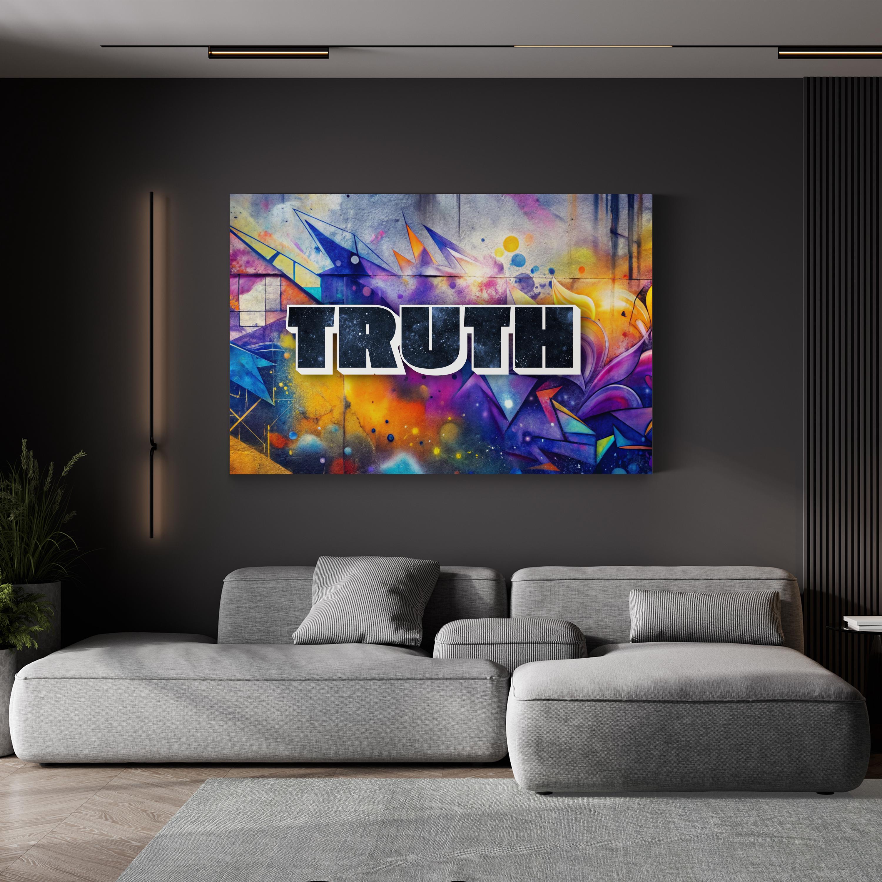 Truth STONE GRAFFITI II Canvas Art: Modern Abstract Typography Wall Art