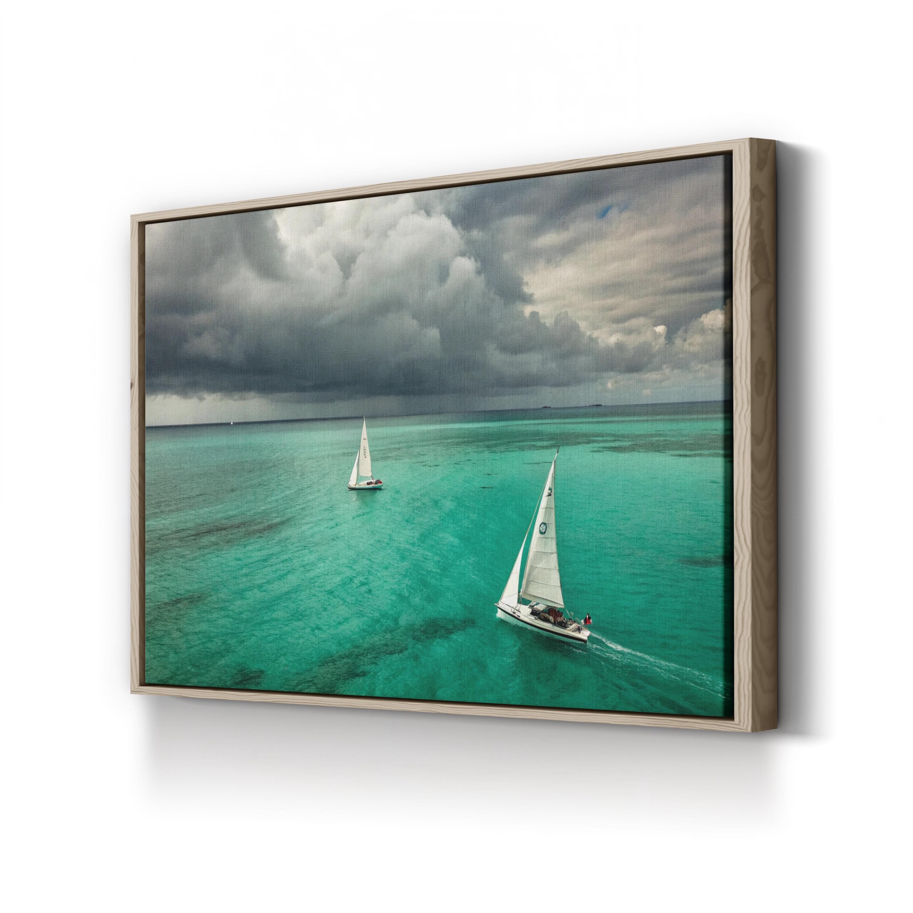 Sailing Boat Canvas Art | Contemporary Coastal Ocean Nautical Photography Print