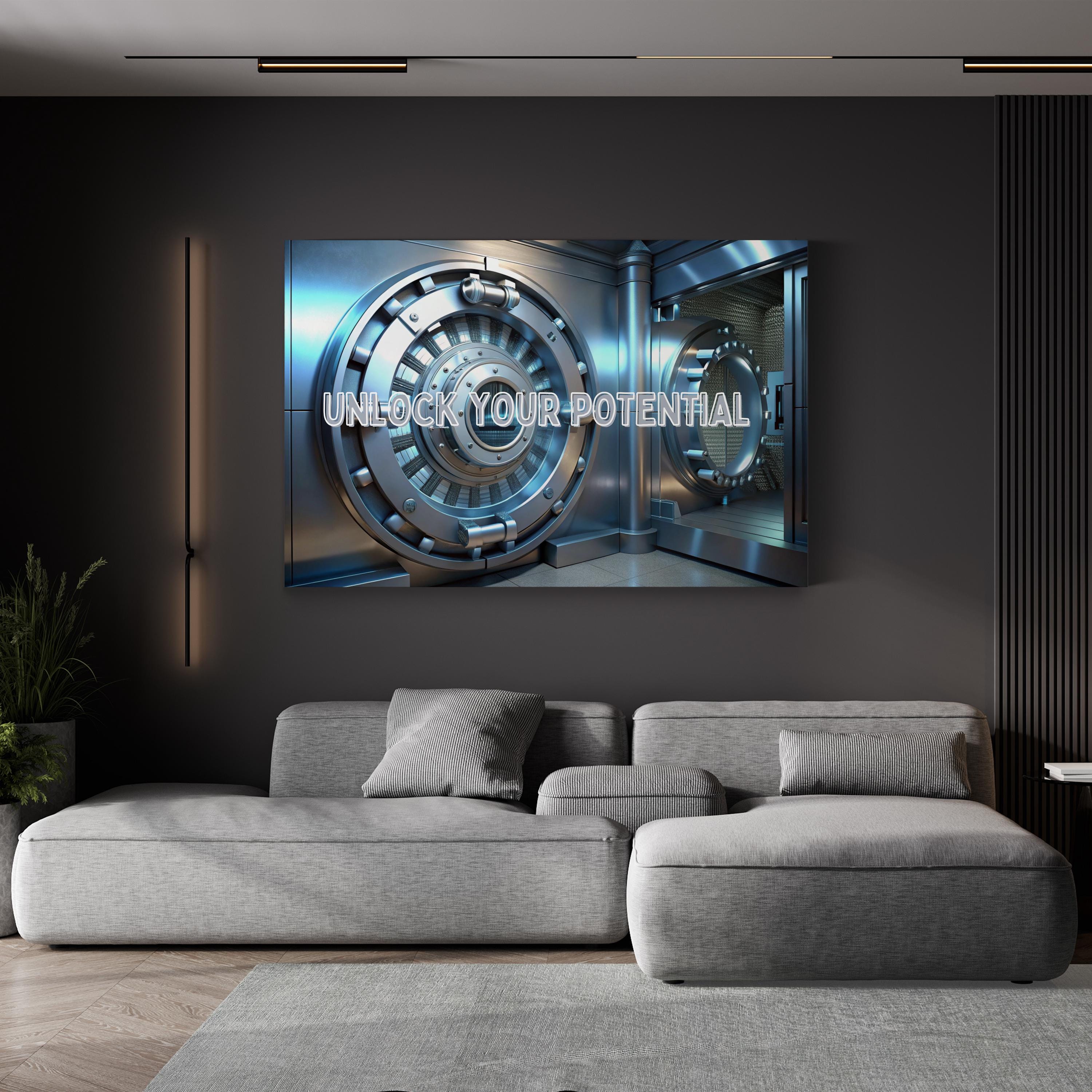 UNLOCK YOUR POTENTIAL Canvas Art: Motivational Inspirational Print