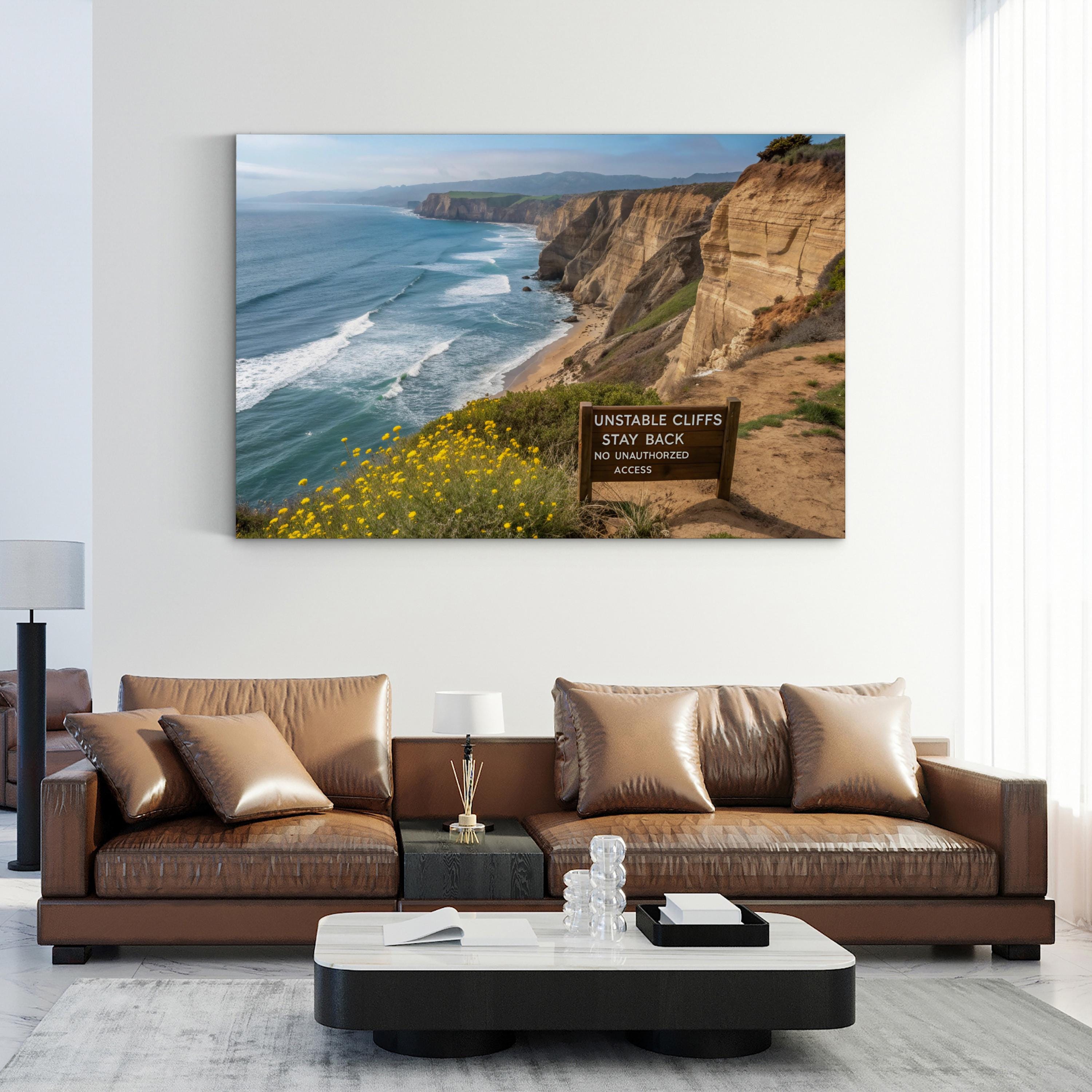 Unstable Cliffs Landscape: Coastal Uneven Cliffs, California Landscape Photography