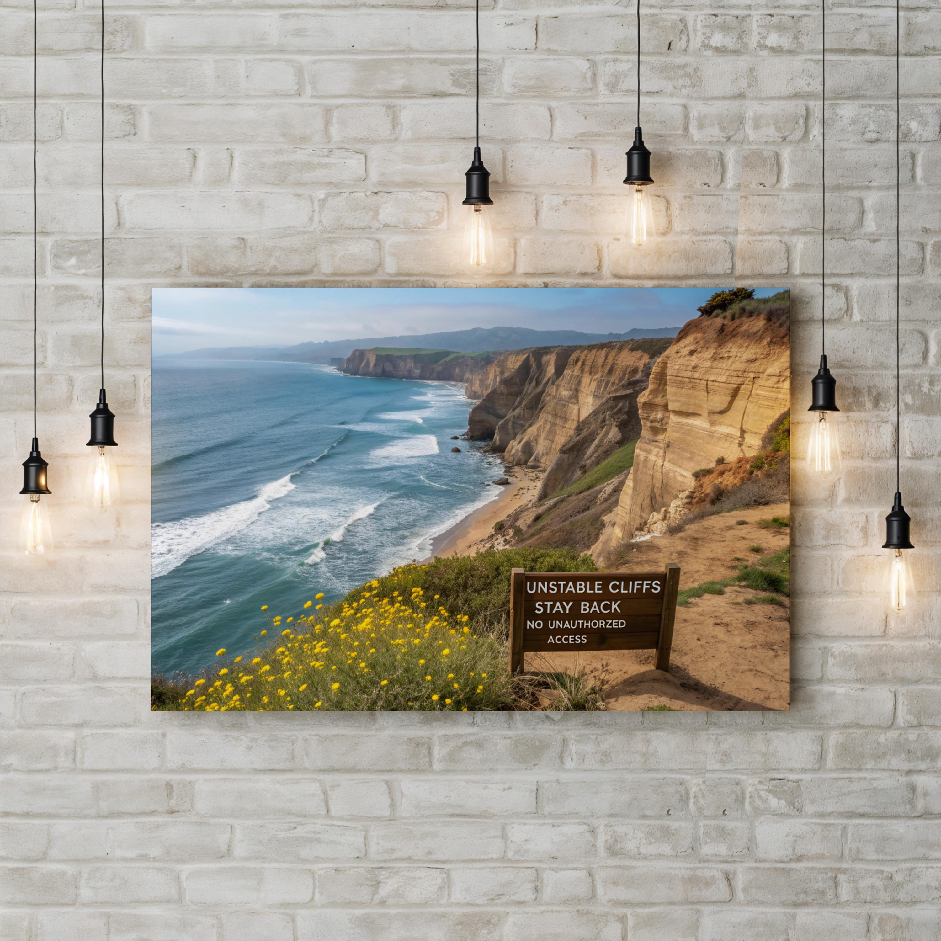Unstable Cliffs Landscape: Coastal Uneven Cliffs, California Landscape Photography