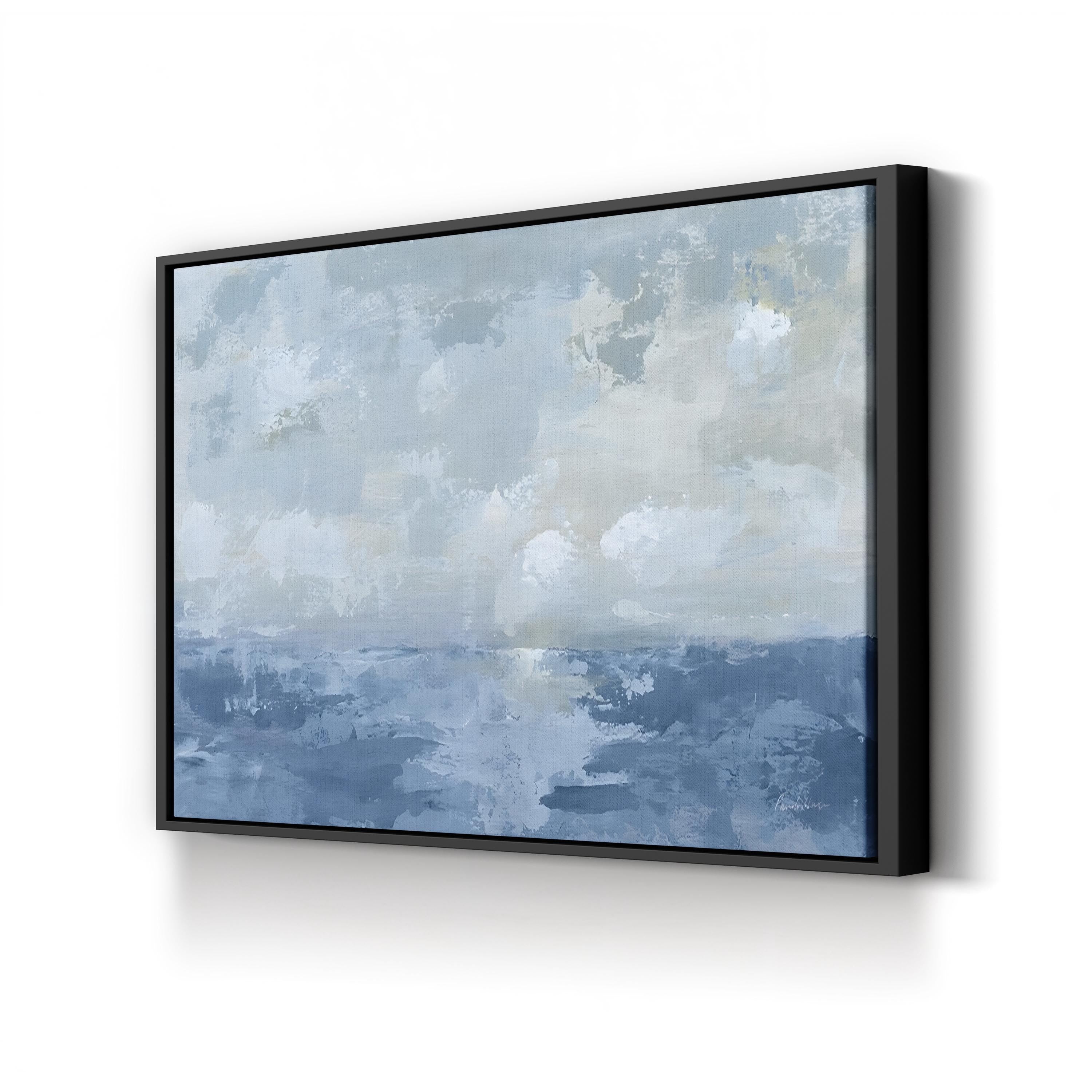Silver Blue Sea Wall Art by Pamela Munger – Contemporary Abstract Seascape Painting Print