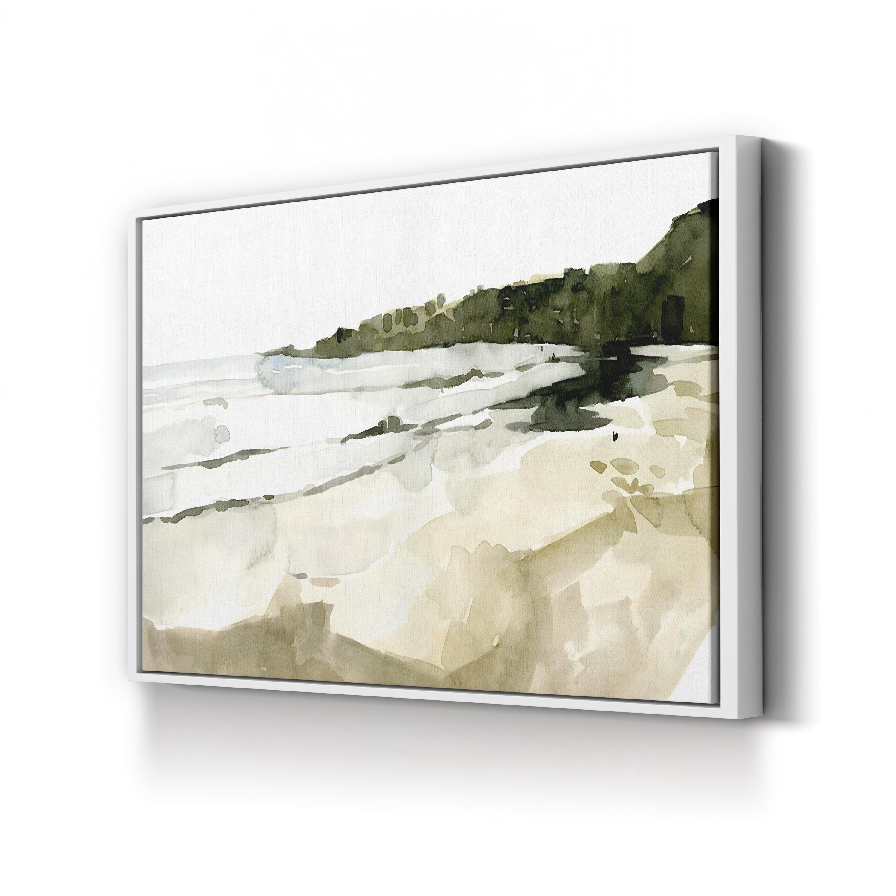 Simple Watercolor Coast I Wall Art by Emma Caroline – Minimalist Coastal Landscape Canvas Print