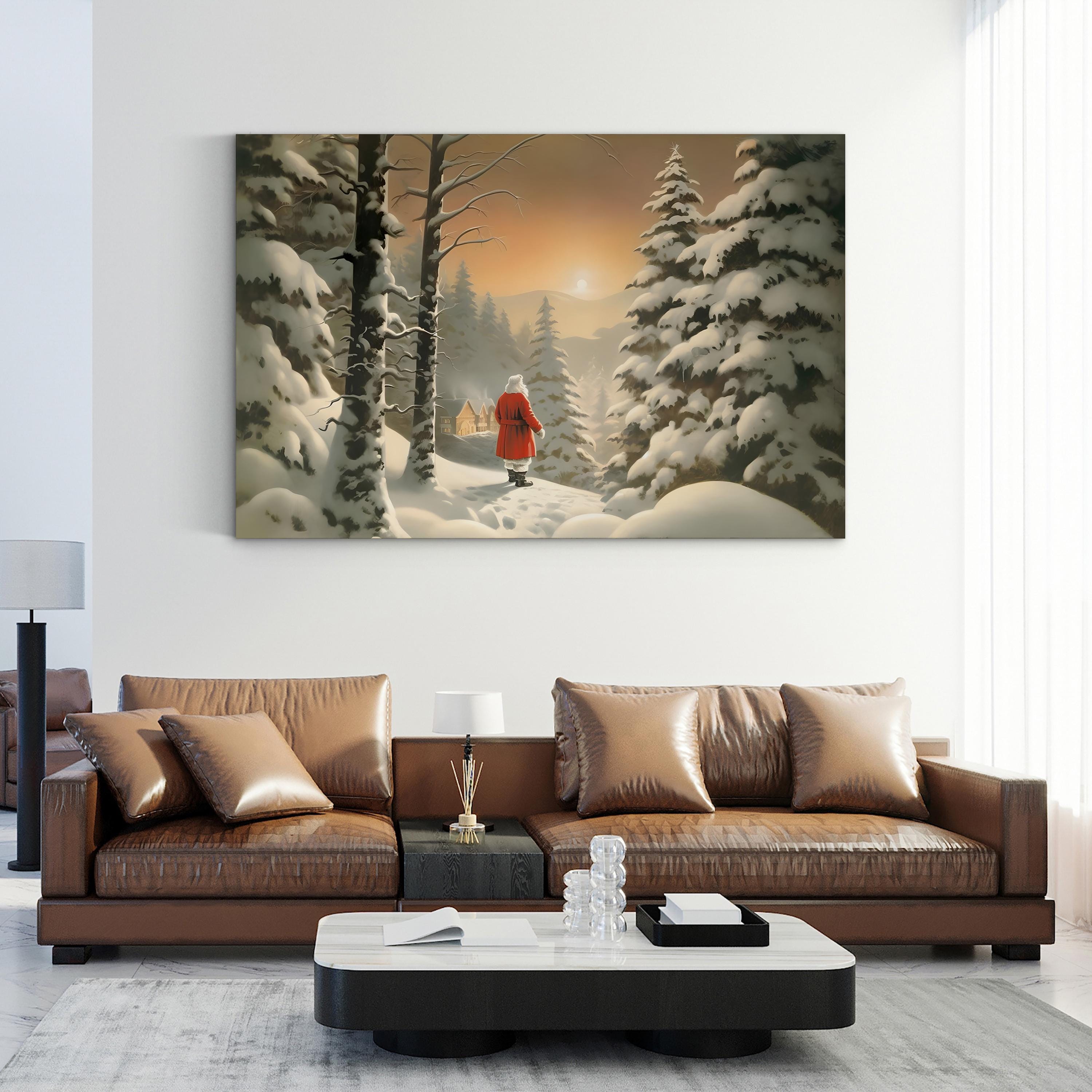 Snowy Christmas 1 Wall Art by Imagine It Images – Winter Holiday Landscape Canvas