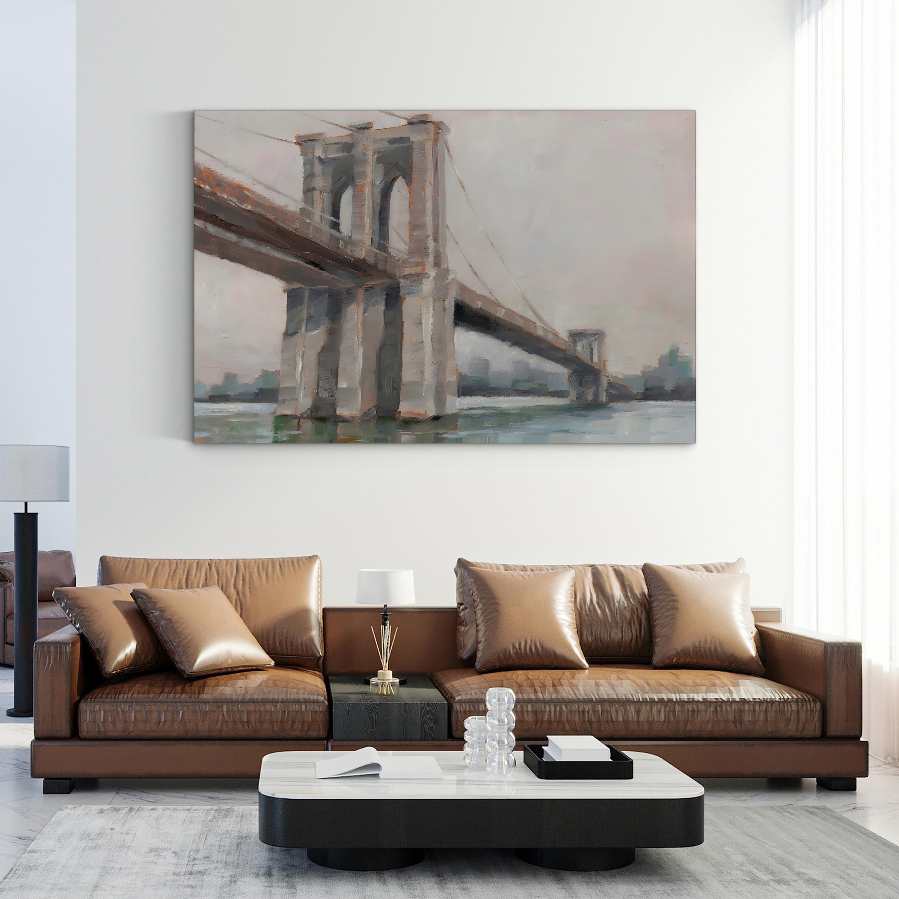 Spanning the East River I Wall Art – Ethan Harper | Abstract Brooklyn Bridge Urban Canvas Print