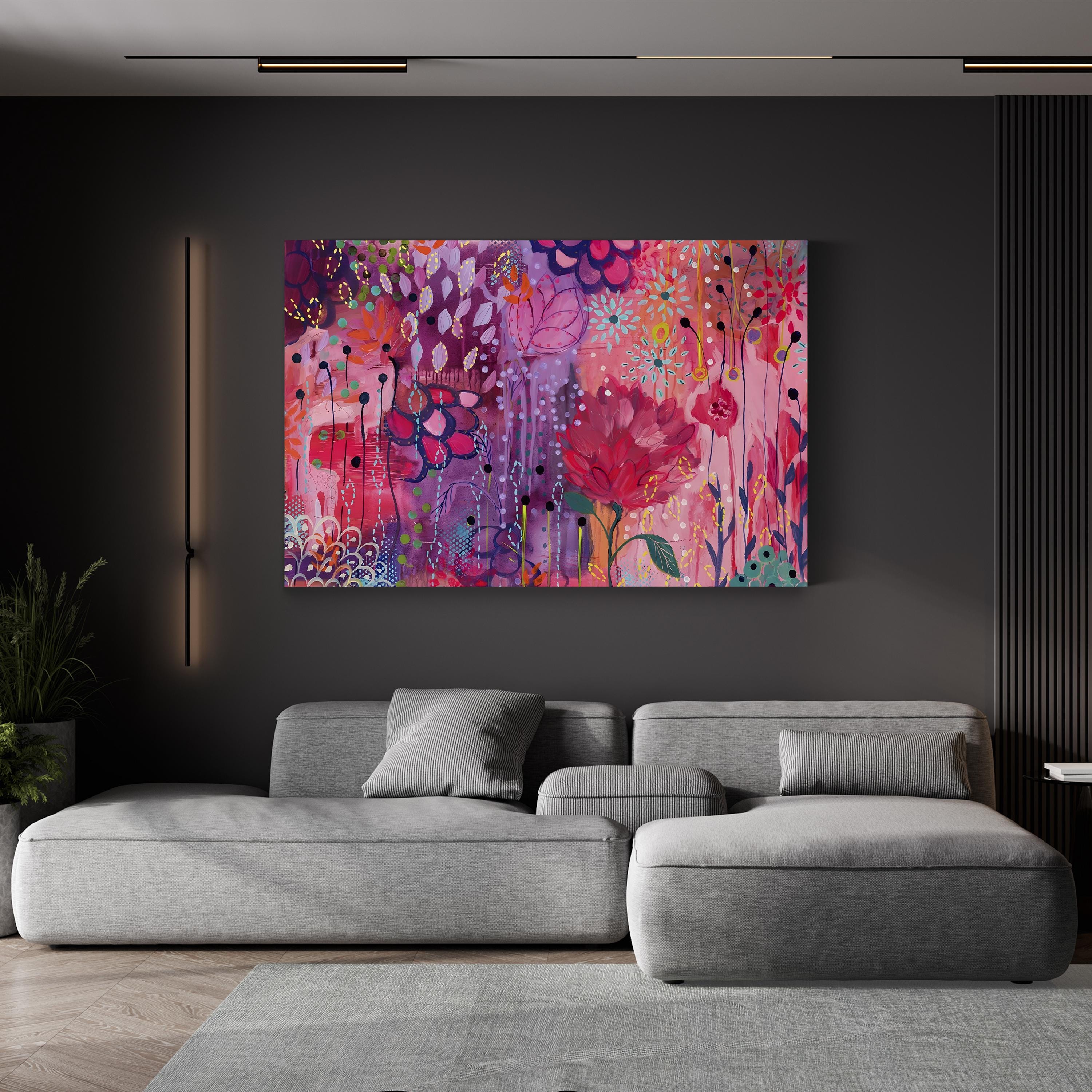 Spirit Dance Canvas Art Print: Vibrant Abstract Floral Expression