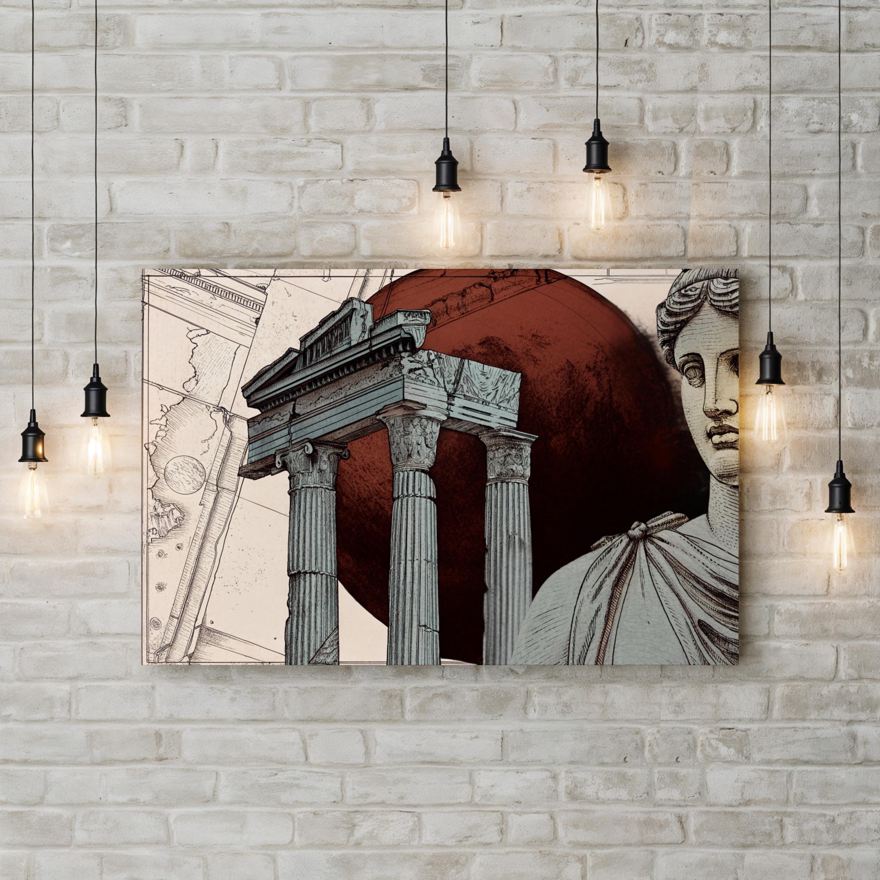 Roman Ruins Architecture – Period Illustration Wall Art | Ancient Historic Canvas Print
