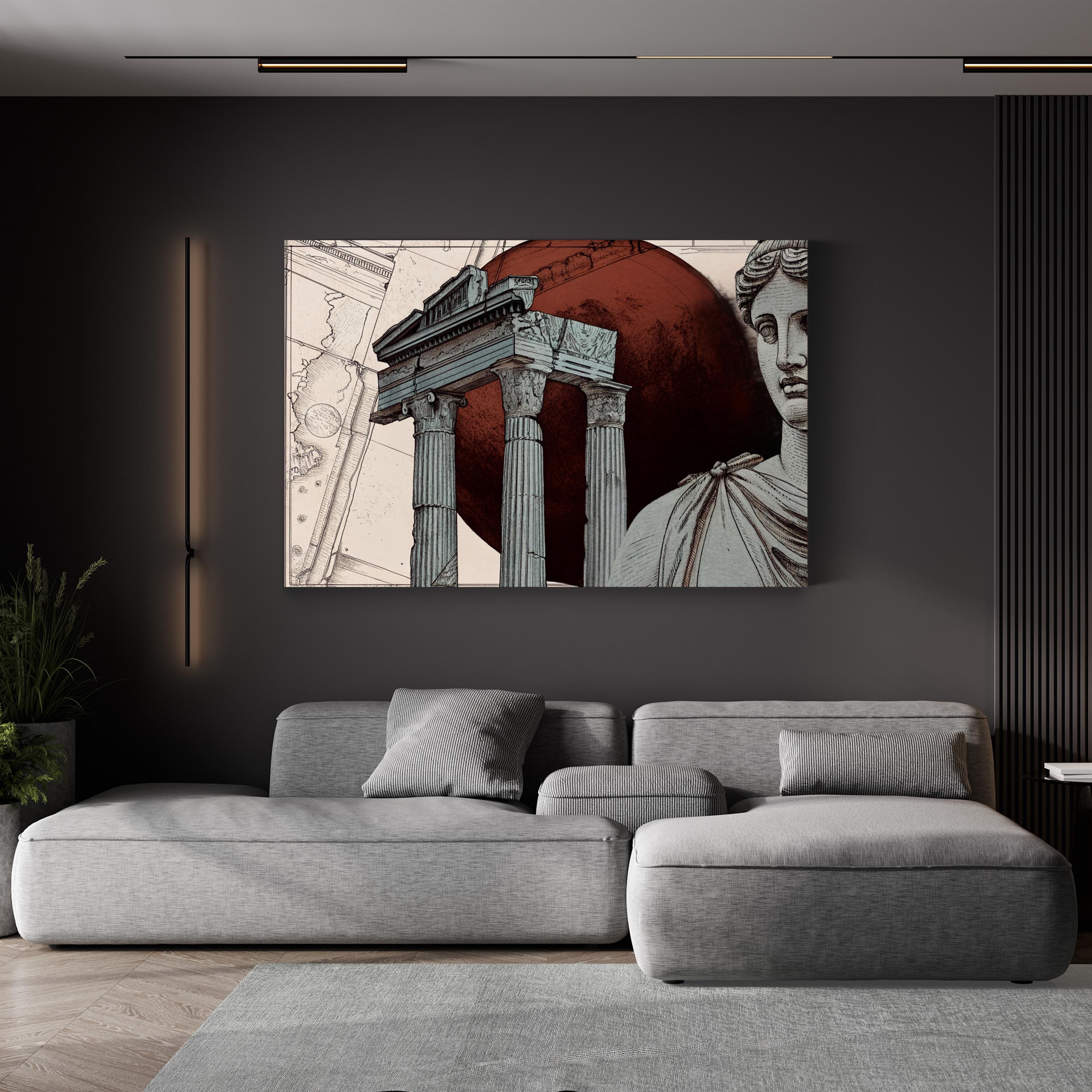 Roman Ruins Architecture – Period Illustration Wall Art | Ancient Historic Canvas Print