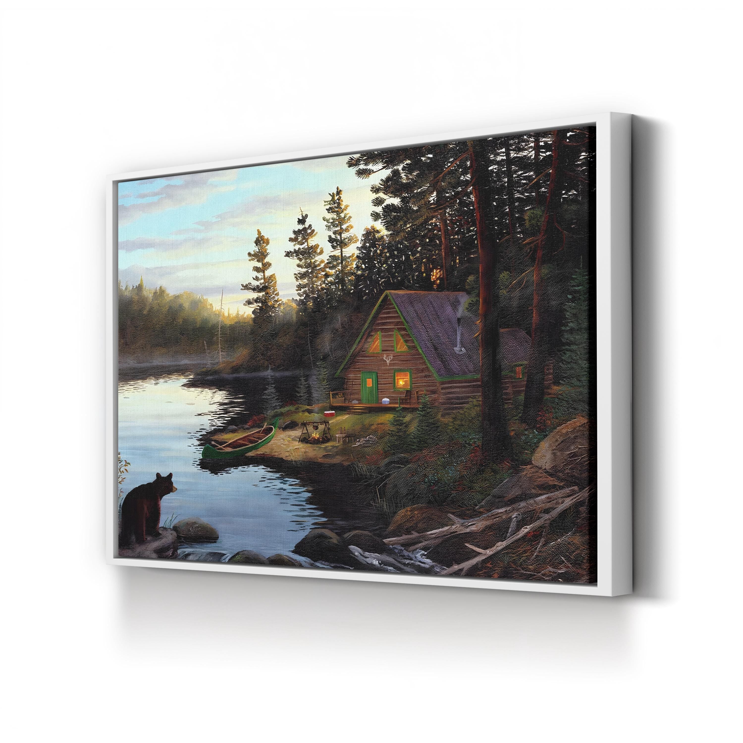 Spirit of the North Wall Art by Terry Doughty – Northern Wilderness Cabin Landscape Canvas