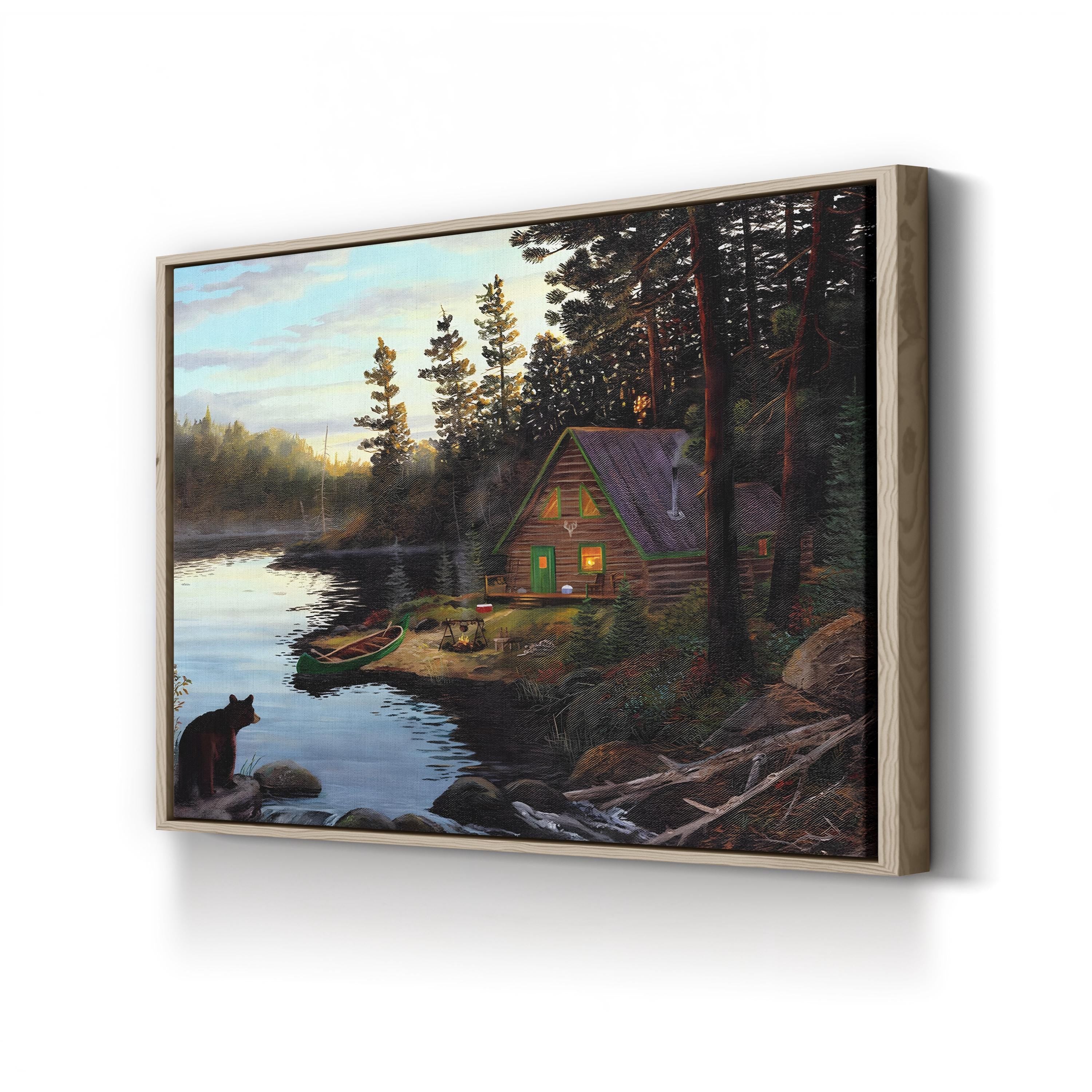 Spirit of the North Wall Art by Terry Doughty – Northern Wilderness Cabin Landscape Canvas