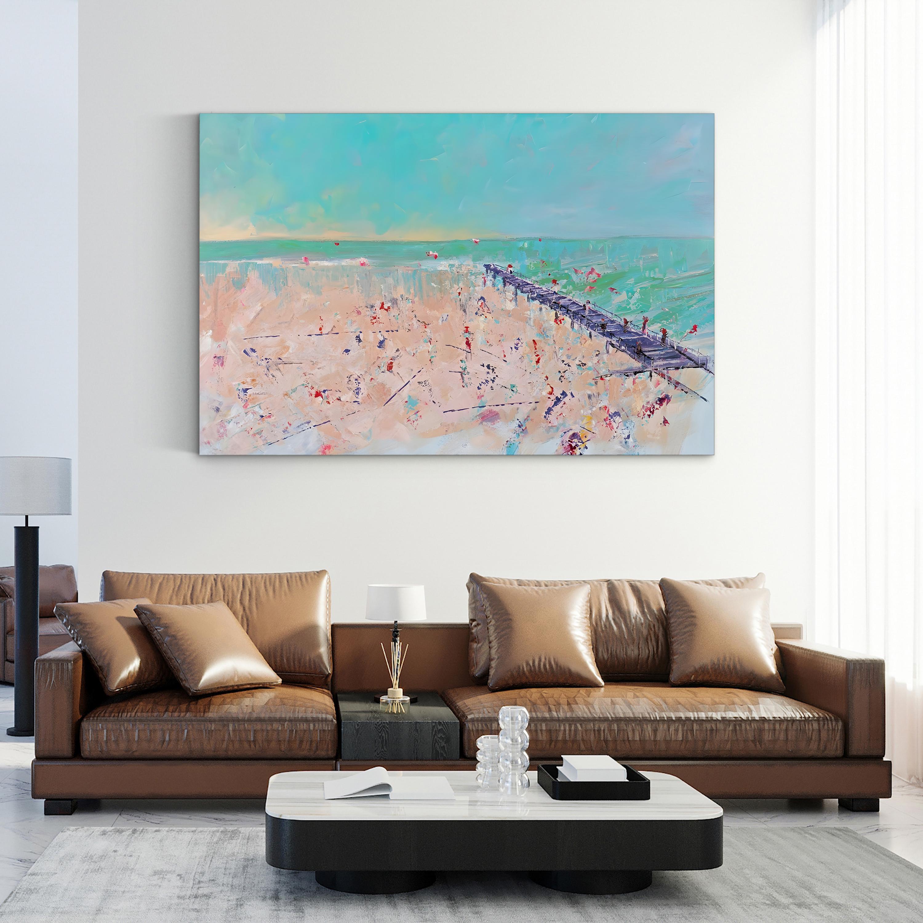Spring Break II Wall Art by Circle Art Group | Contemporary Coastal Beach Canvas Print
