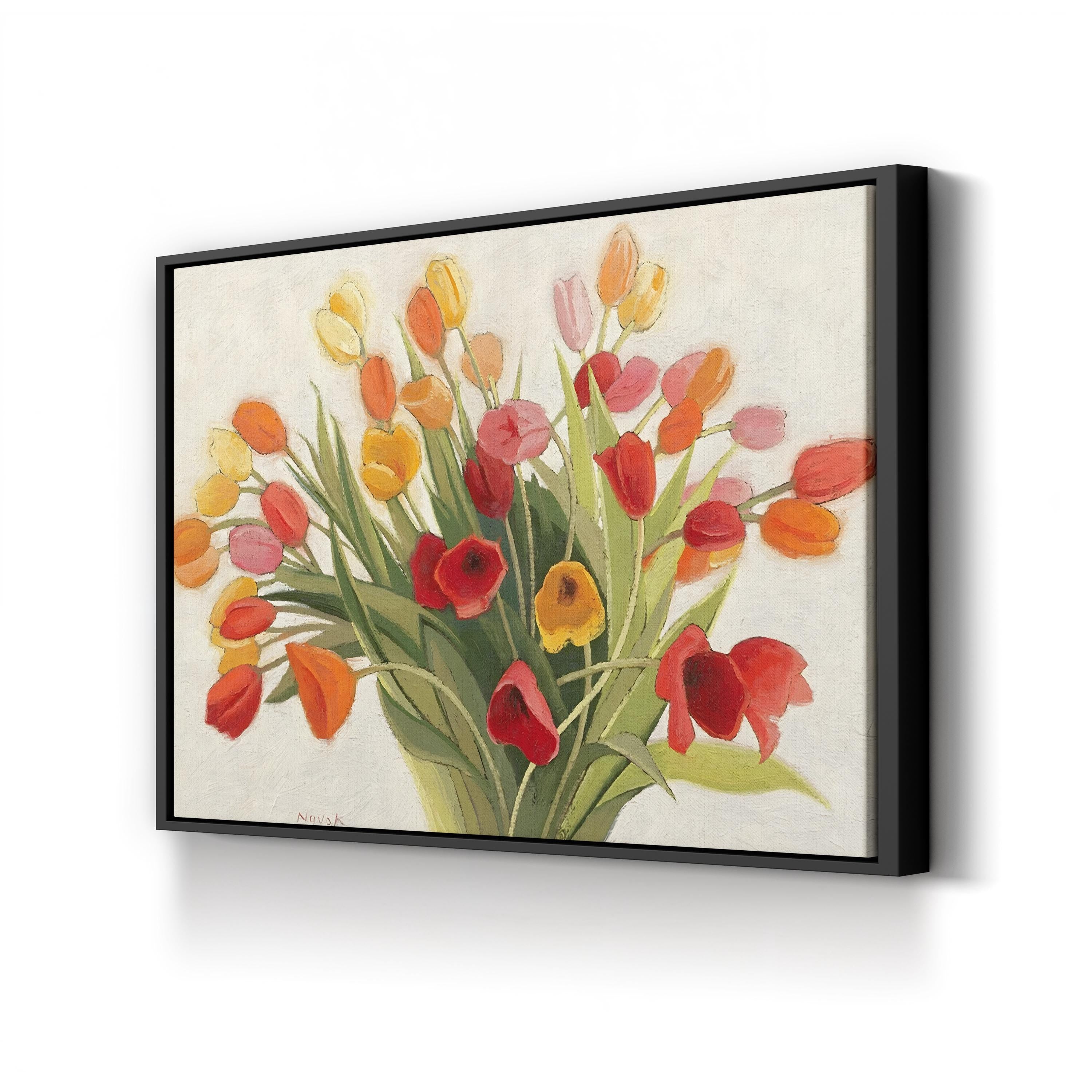 Spring Tulips Canvas Art Print: Vibrant Floral Bouquet Wall Decor