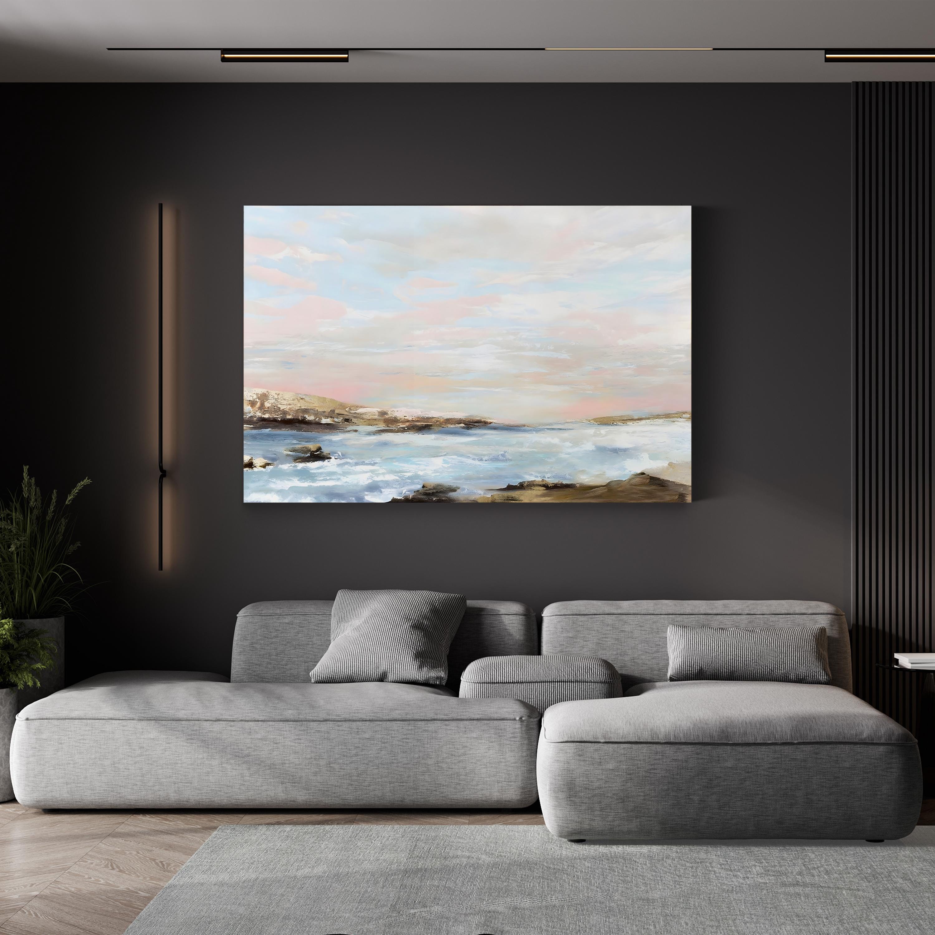 Sublime Solitude Canvas Art – Coastal Landscape by Eva Watts