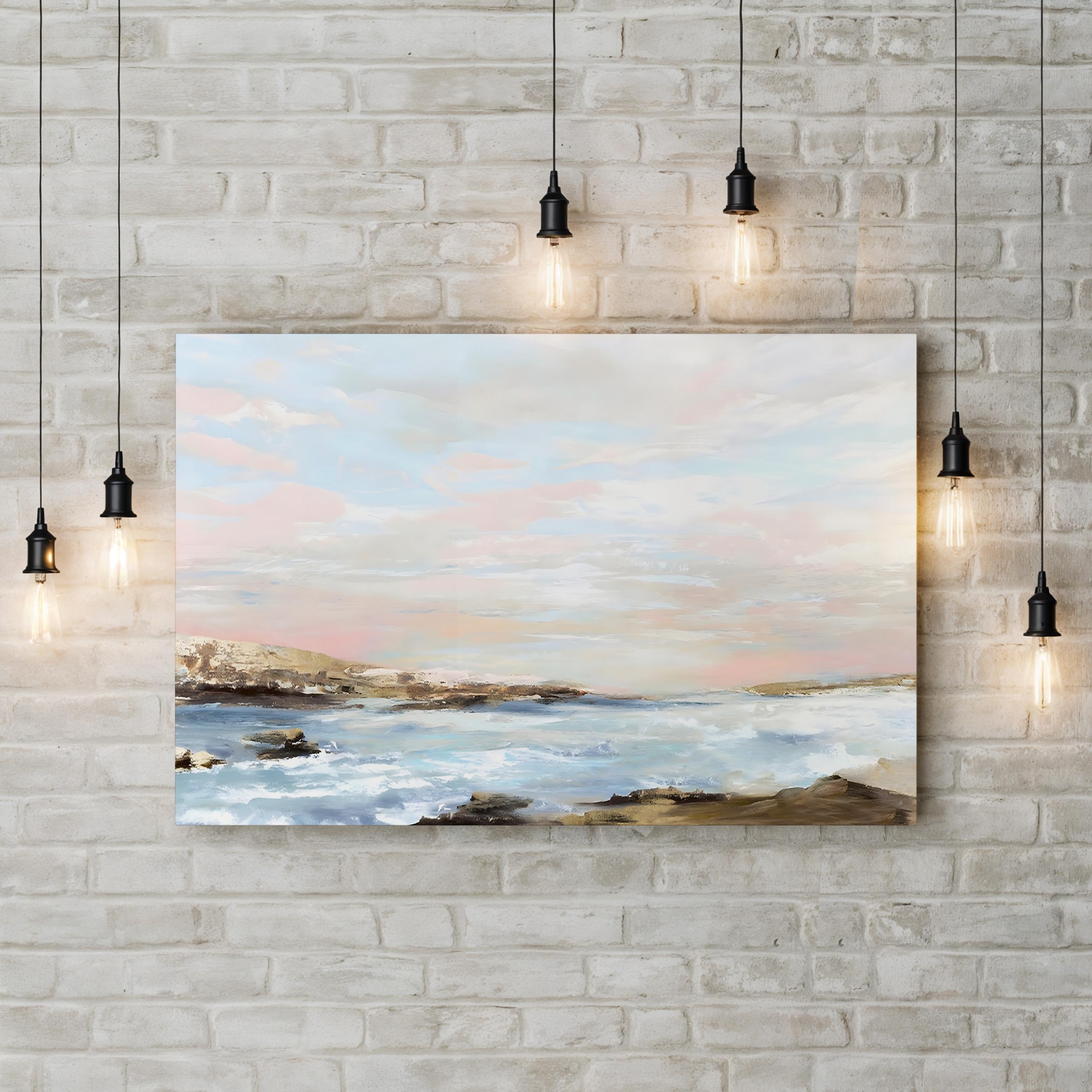Sublime Solitude Canvas Art – Coastal Landscape by Eva Watts