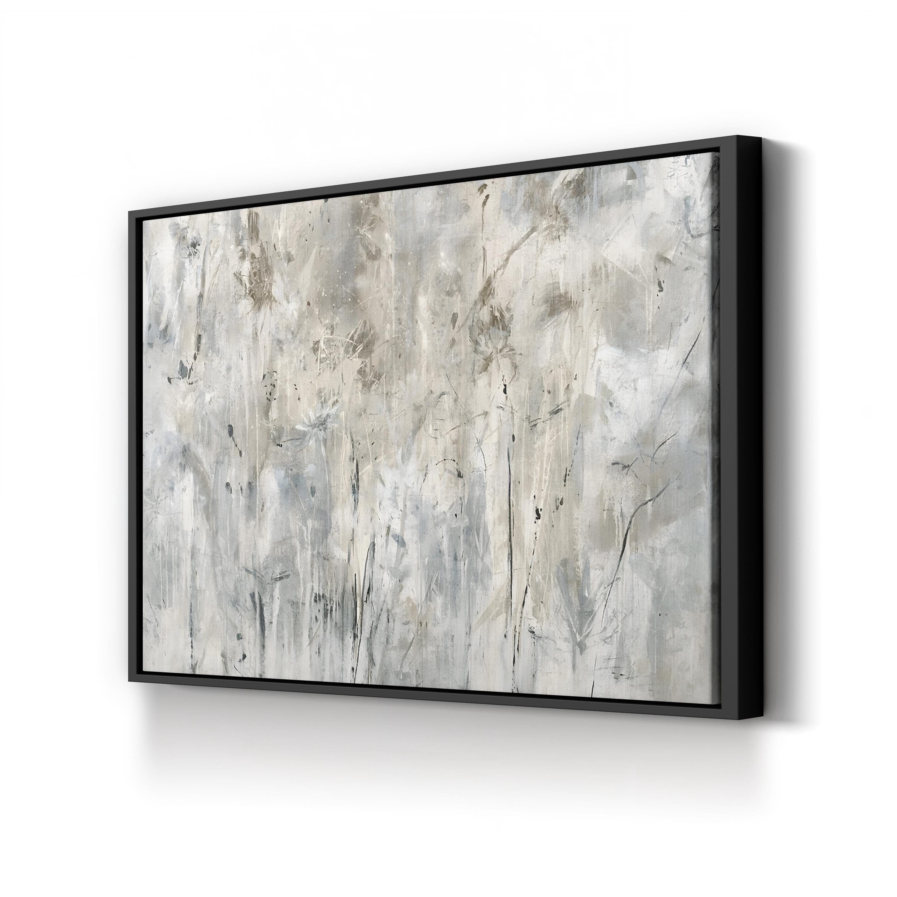 Subtle Frosted Floral Wall Art by Jodi Maas – Neutral Abstract Floral Canvas Print