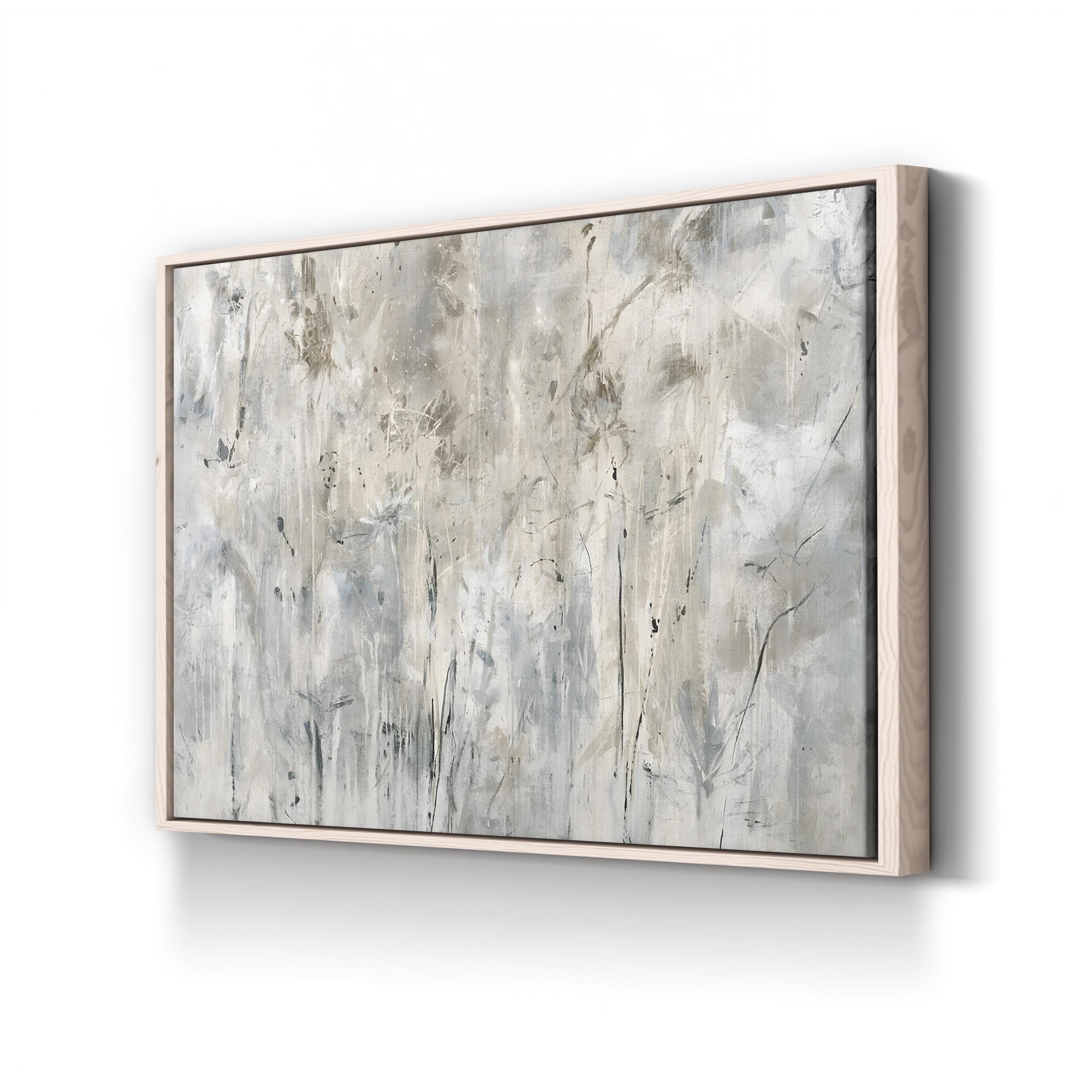 Subtle Frosted Floral Wall Art by Jodi Maas – Neutral Abstract Floral Canvas Print