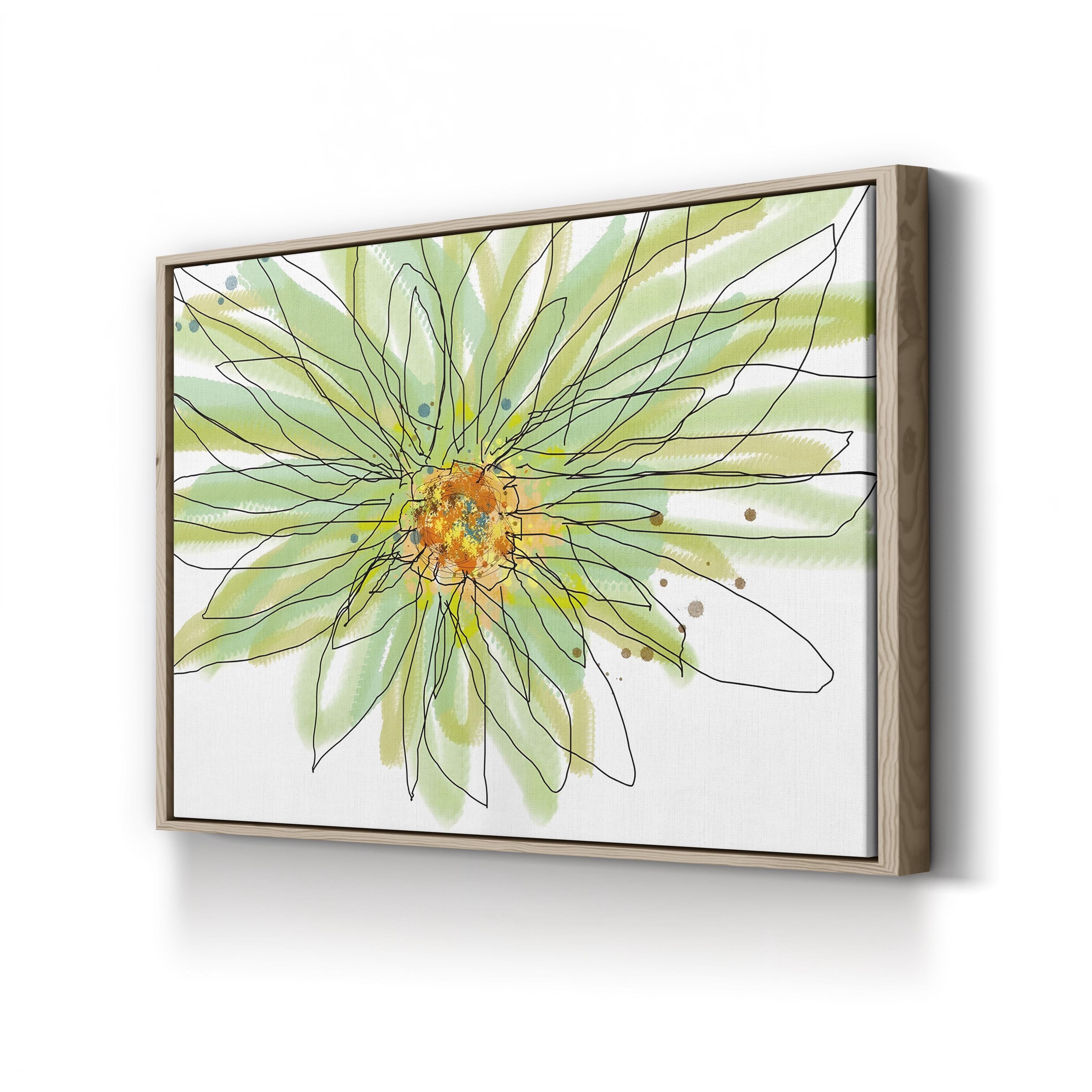 Summer Gerbera Daisy Canvas Art – Contemporary Floral Illustration by Jan Weiss