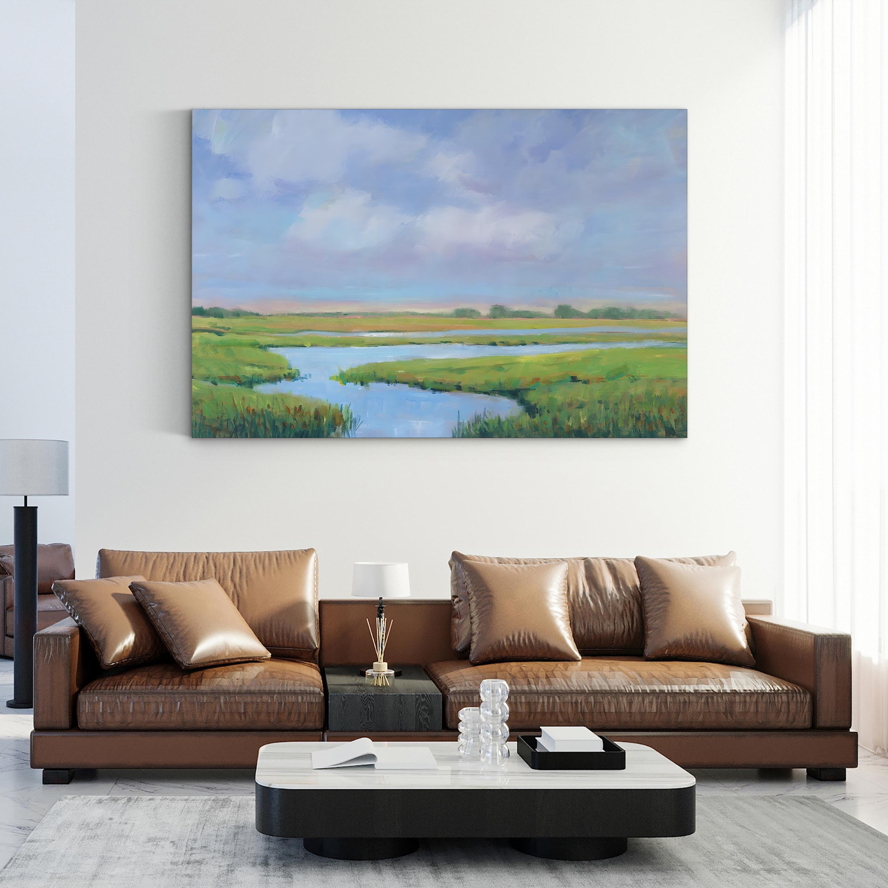 Summer Marsh II – Contemporary Coastal Marsh Landscape Wall Art by Tim O’Toole