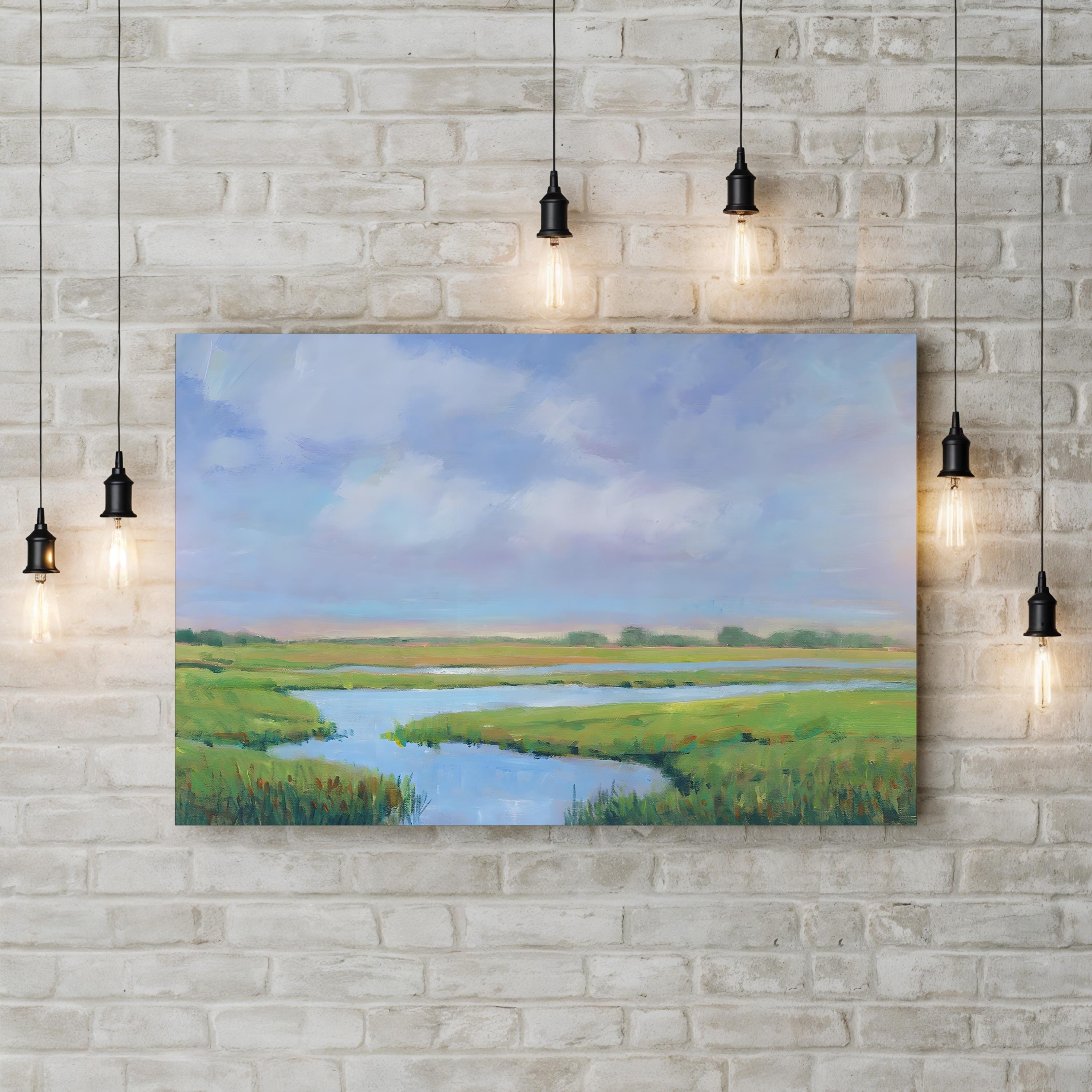 Summer Marsh II – Contemporary Coastal Marsh Landscape Wall Art by Tim O’Toole