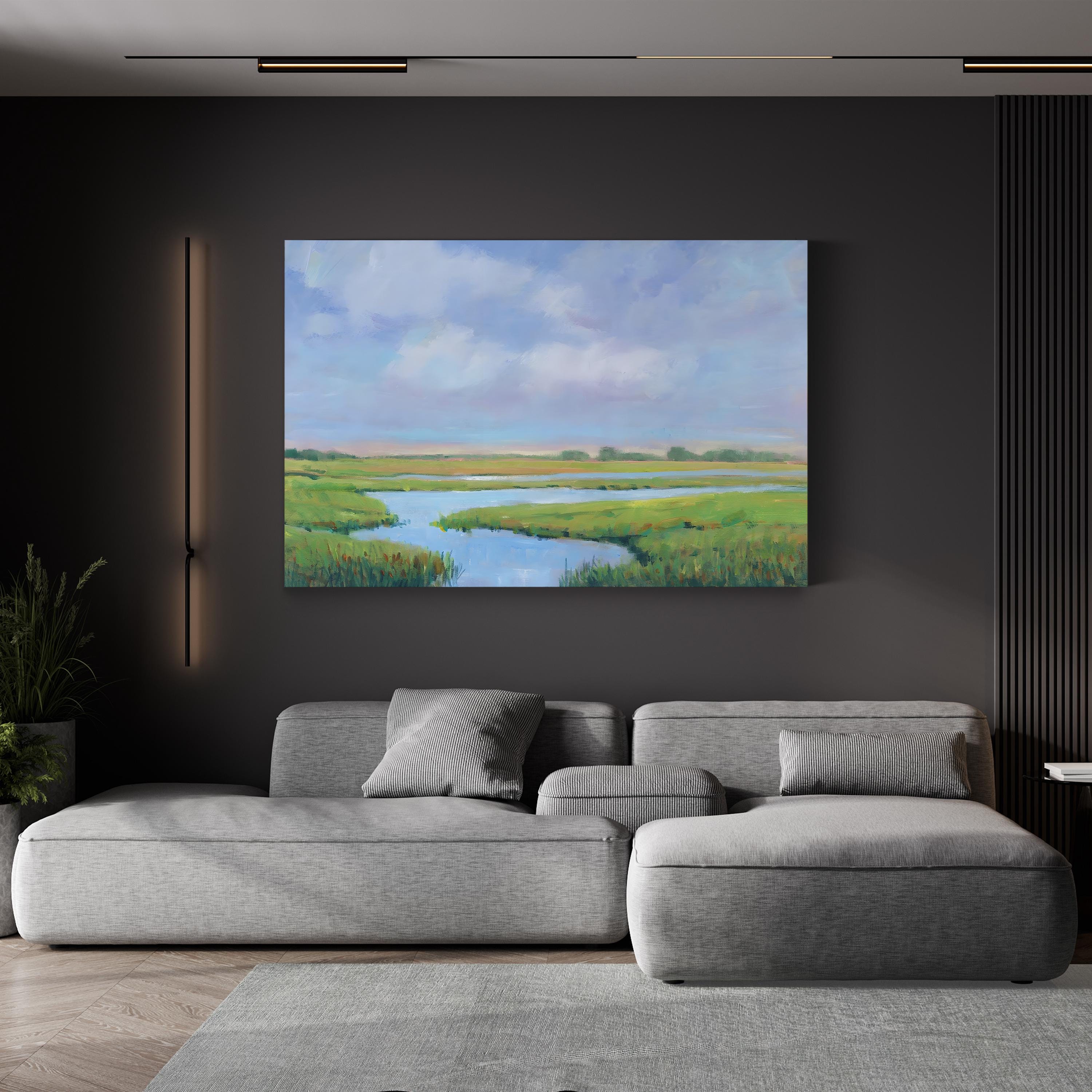 Summer Marsh II – Contemporary Coastal Marsh Landscape Wall Art by Tim O’Toole