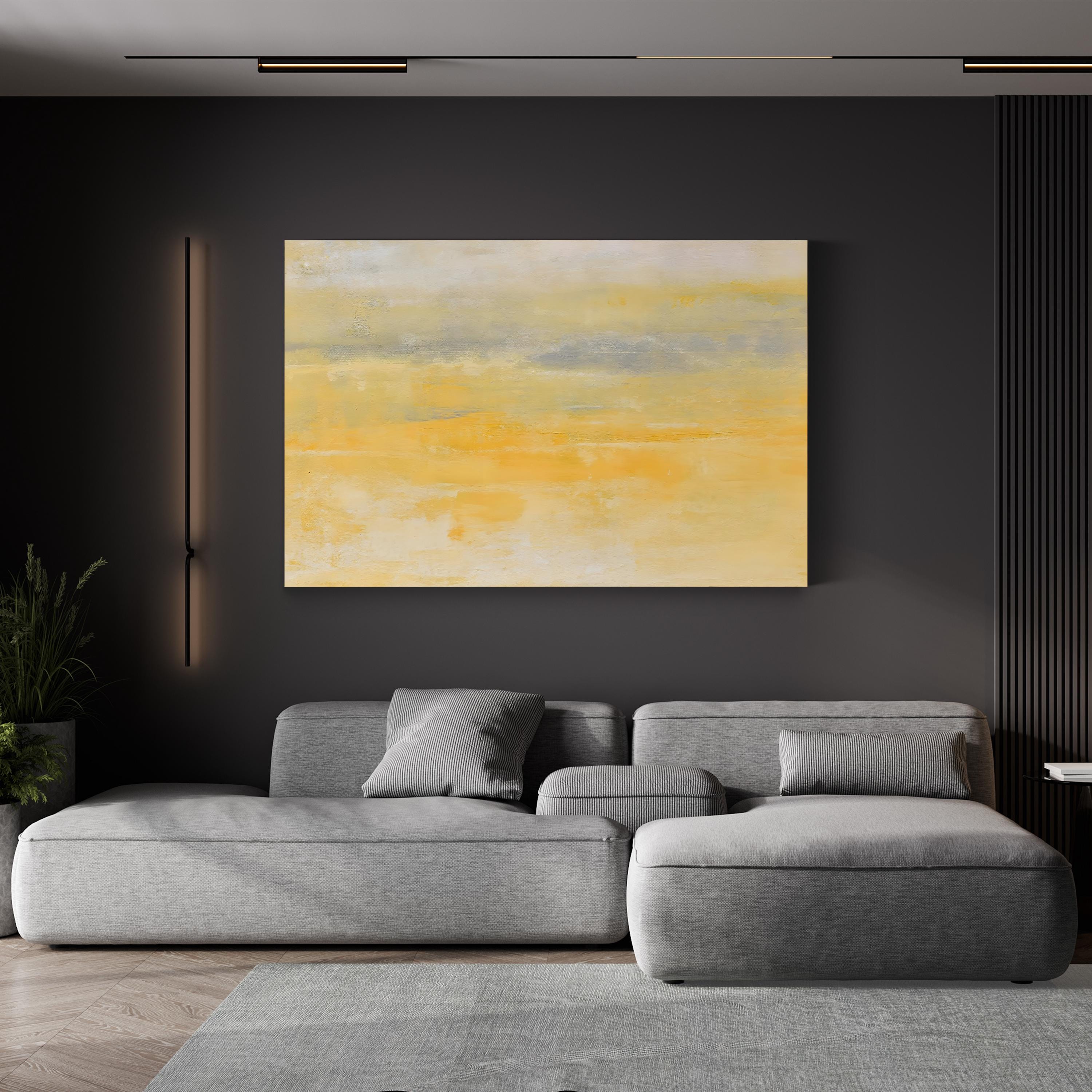 Sunday Morning Canvas Print – Contemporary Abstract Sunrise Landscape Wall Art