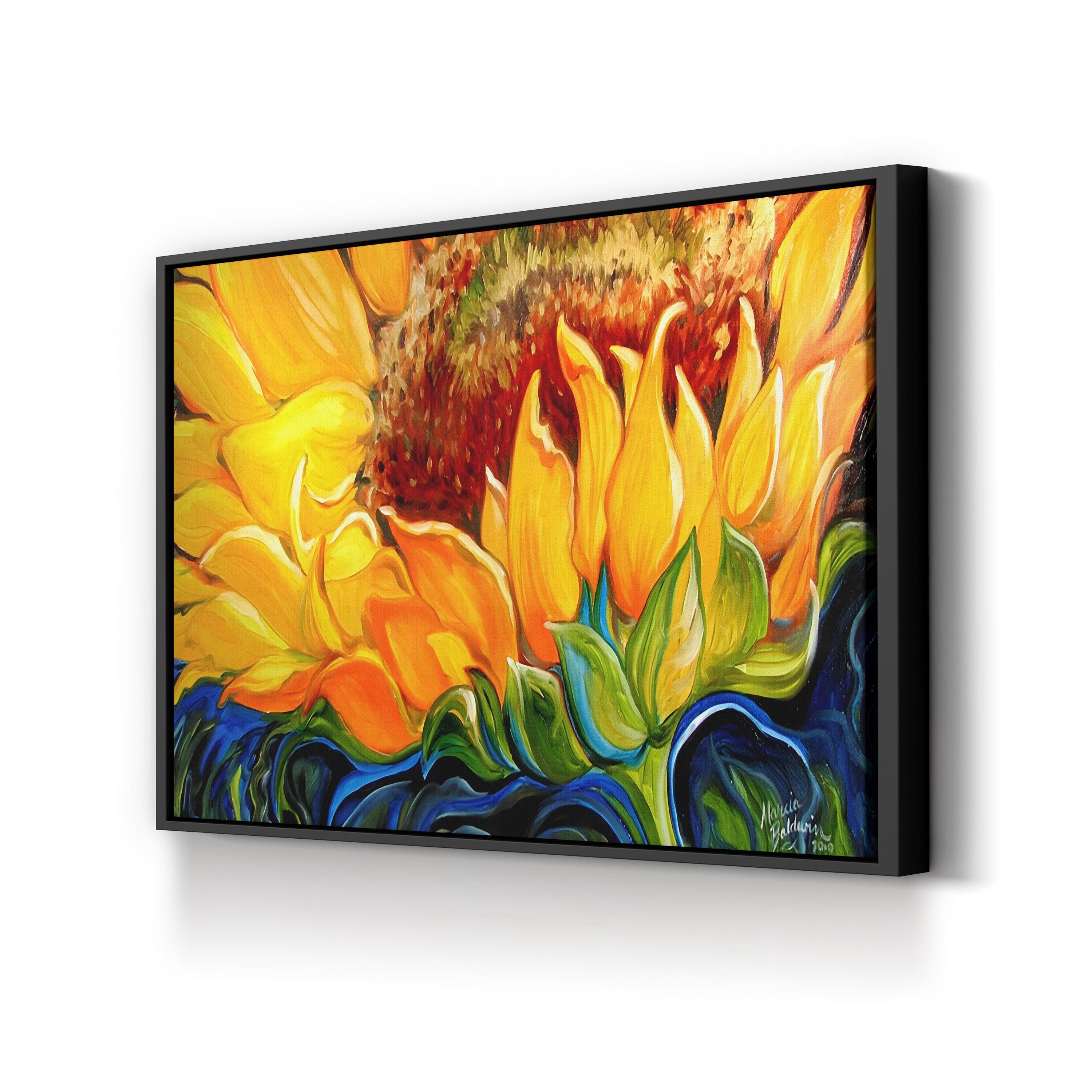 Sunflower Rise’N Shine Wall Art by Marcia Baldwin – Contemporary Sunflower Canvas Print