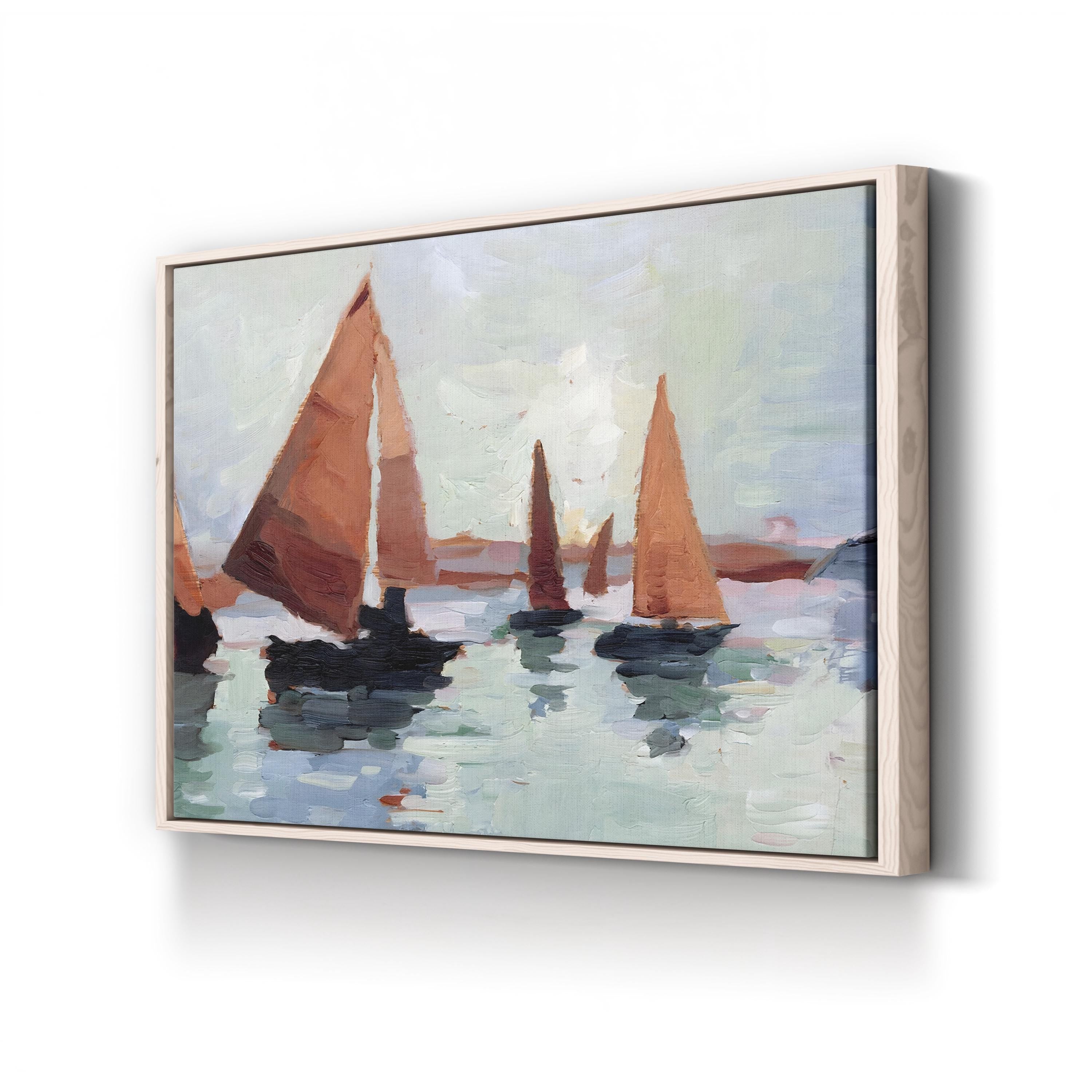 Sunset Harbor I Canvas Print – Nautical Sailboats Coastal Wall Art