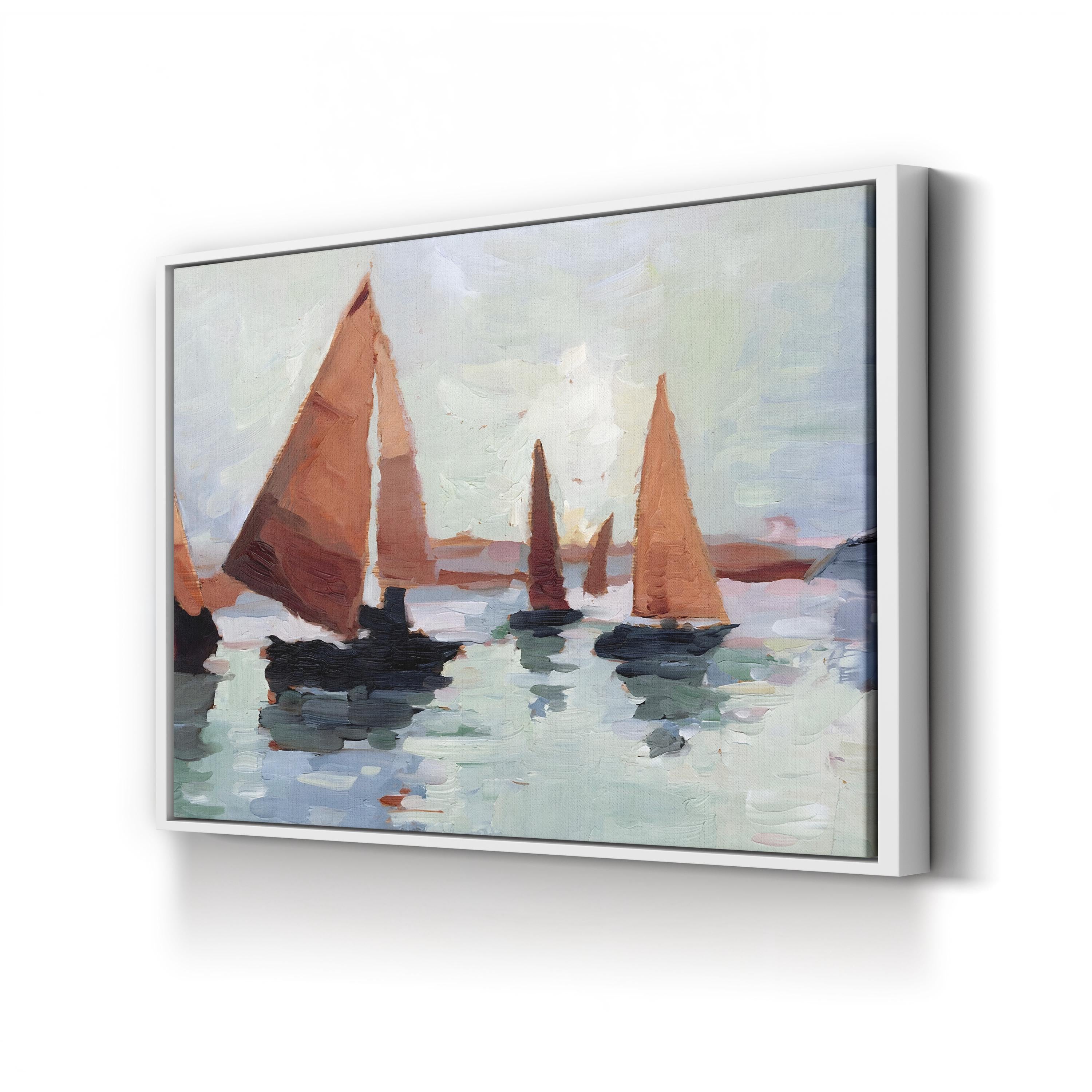 Sunset Harbor I Canvas Print – Nautical Sailboats Coastal Wall Art