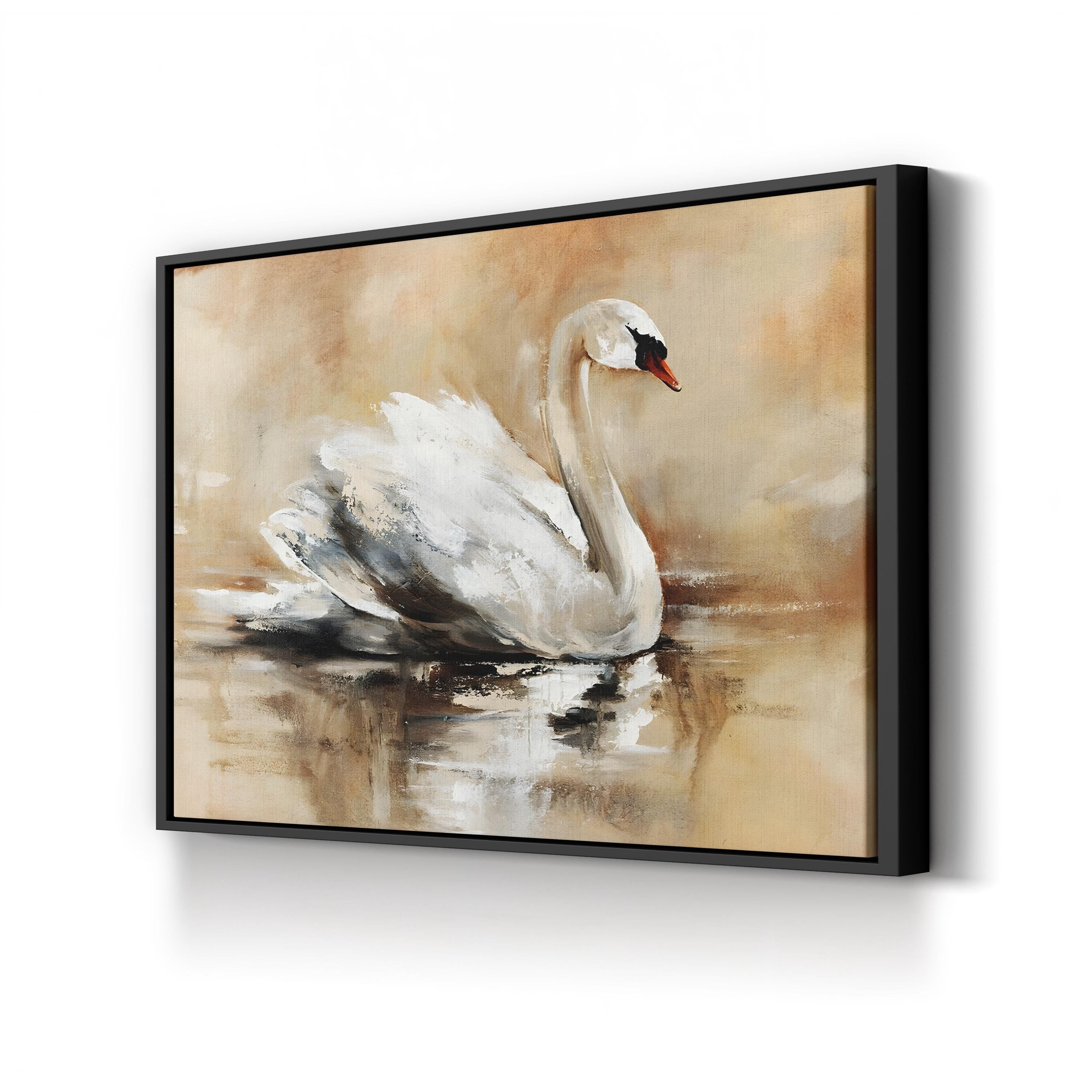 Sweeping Rhythms Swan Canvas Print – Abstract Bird Wall Art, Modern Nature Decor