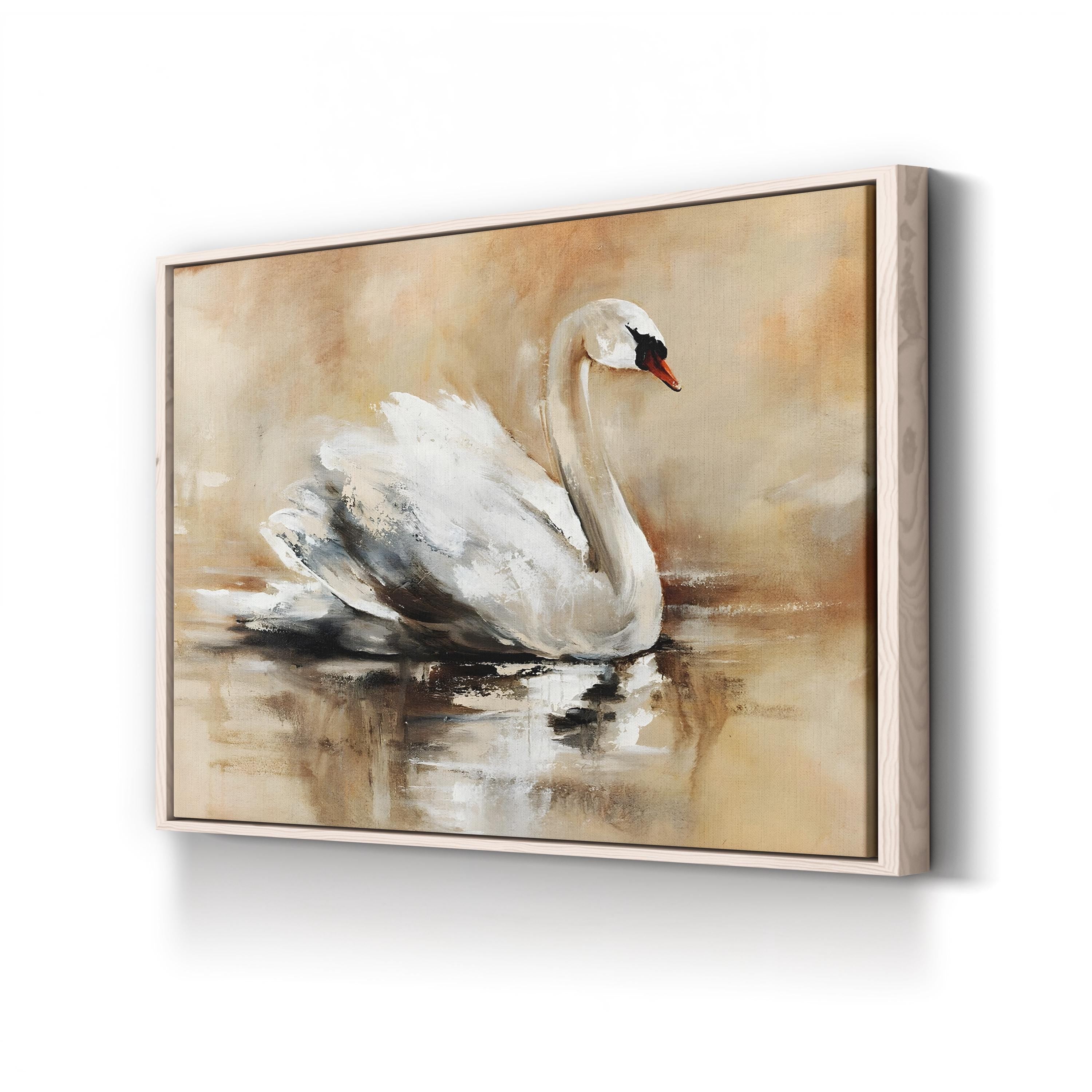 Sweeping Rhythms Swan Canvas Print – Abstract Bird Wall Art, Modern Nature Decor