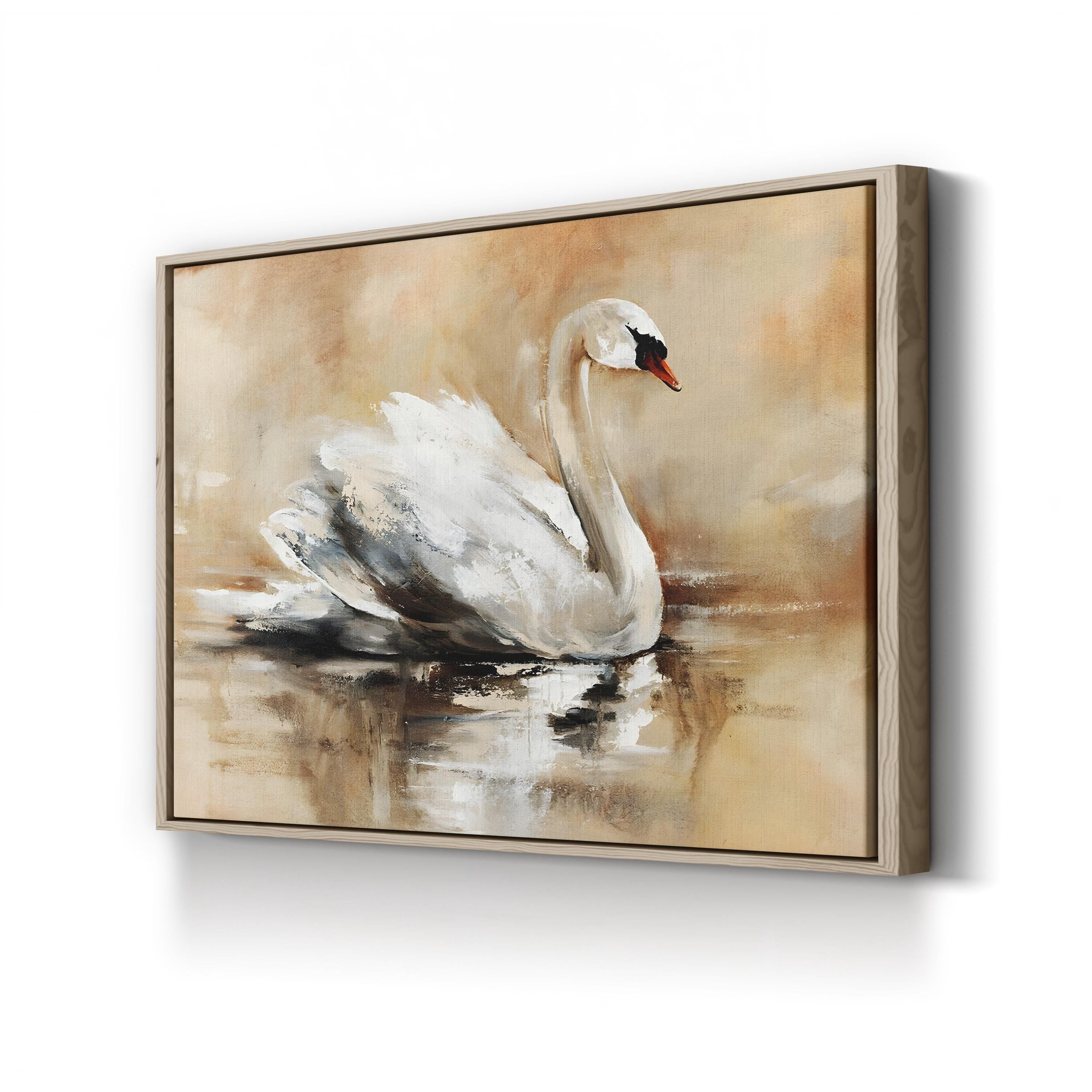 Sweeping Rhythms Swan Canvas Print – Abstract Bird Wall Art, Modern Nature Decor