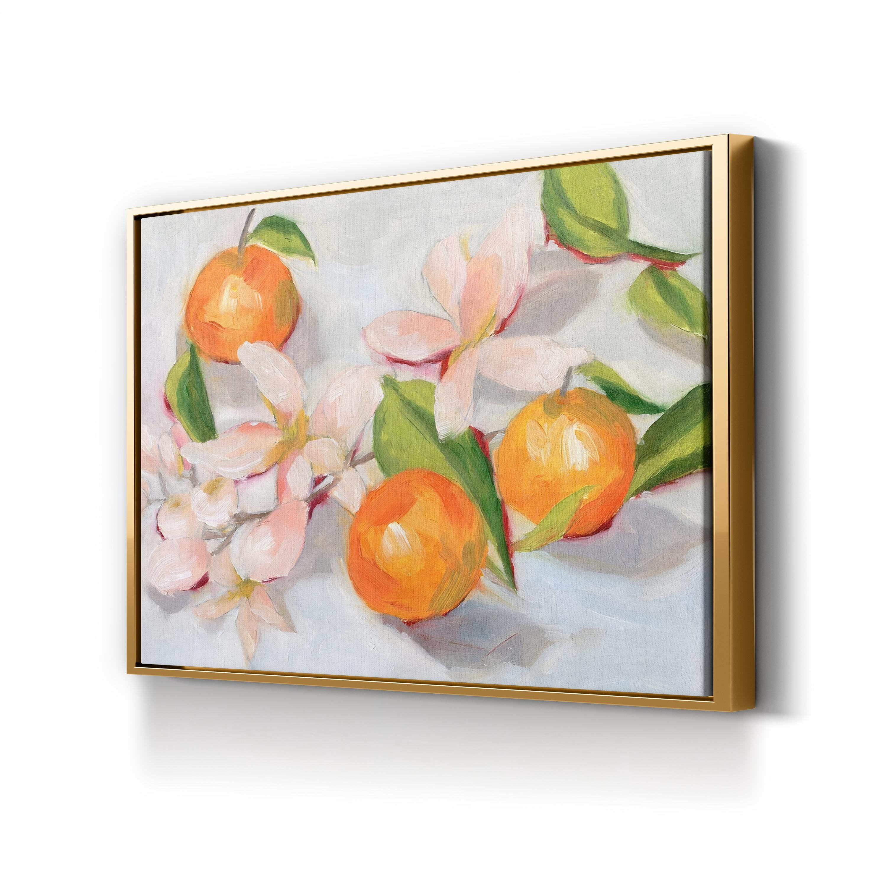Tangerine Blossoms Canvas Art: Vibrant Floral Still Life, Kitchen & Dining Decor