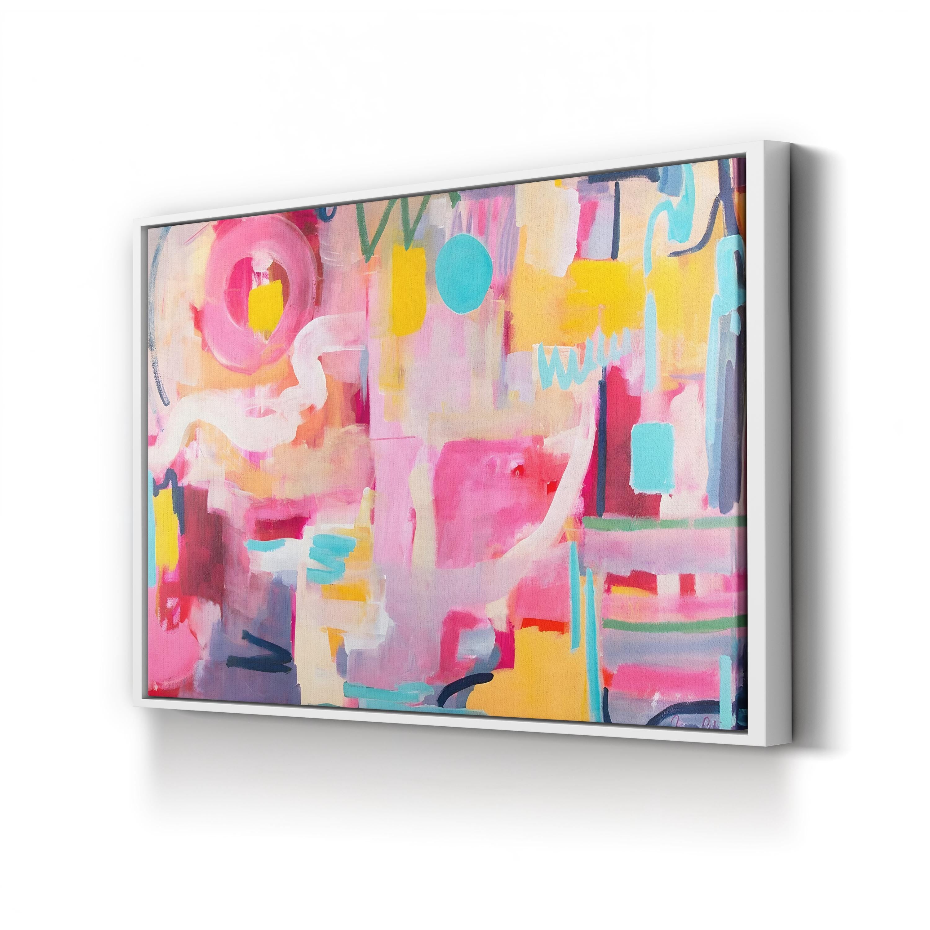 Tennis Court by Amira Rahim canvas print in White Framed Canvas