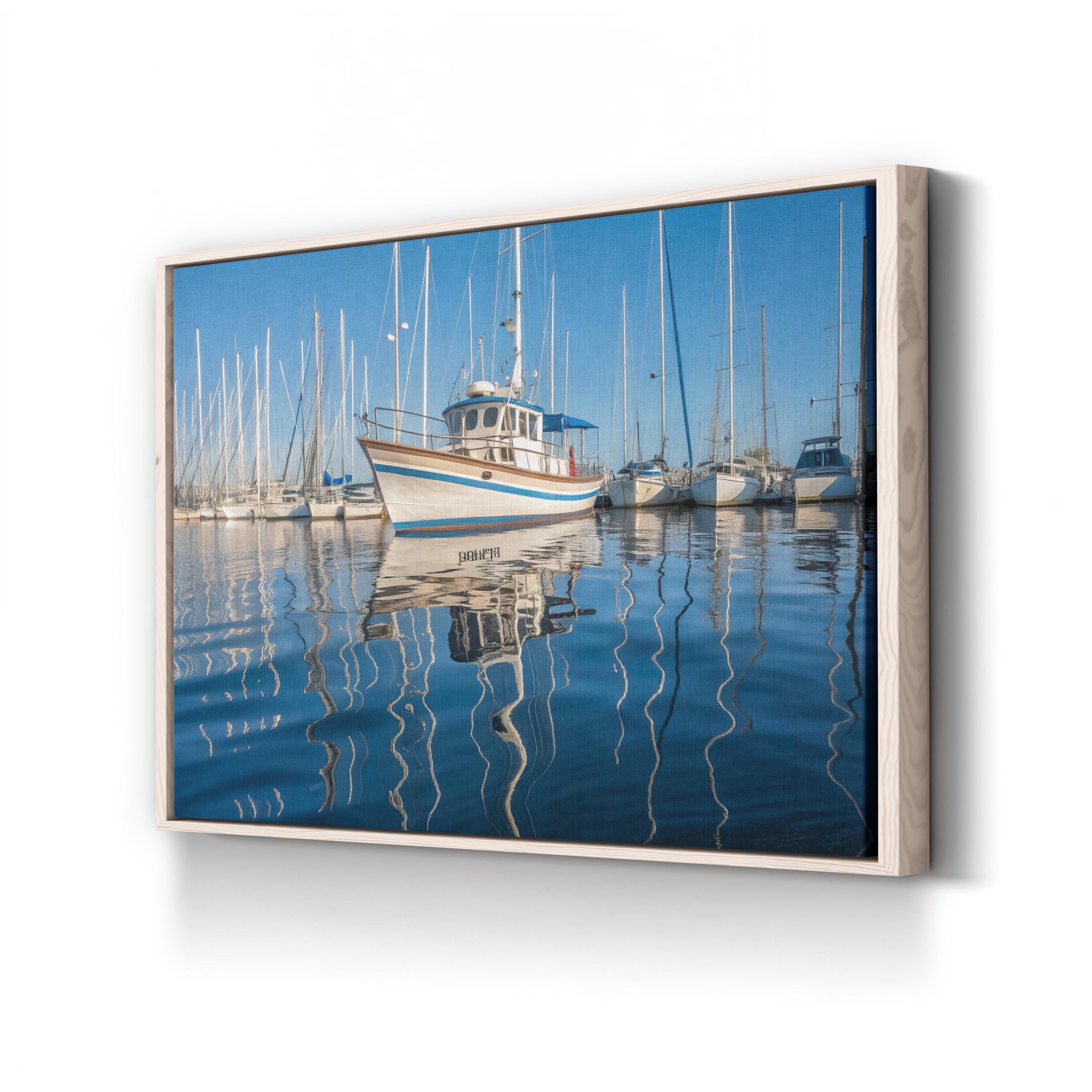 Abstract Ocean Canvas Print — Contemporary Coastal Harbor Wall Art