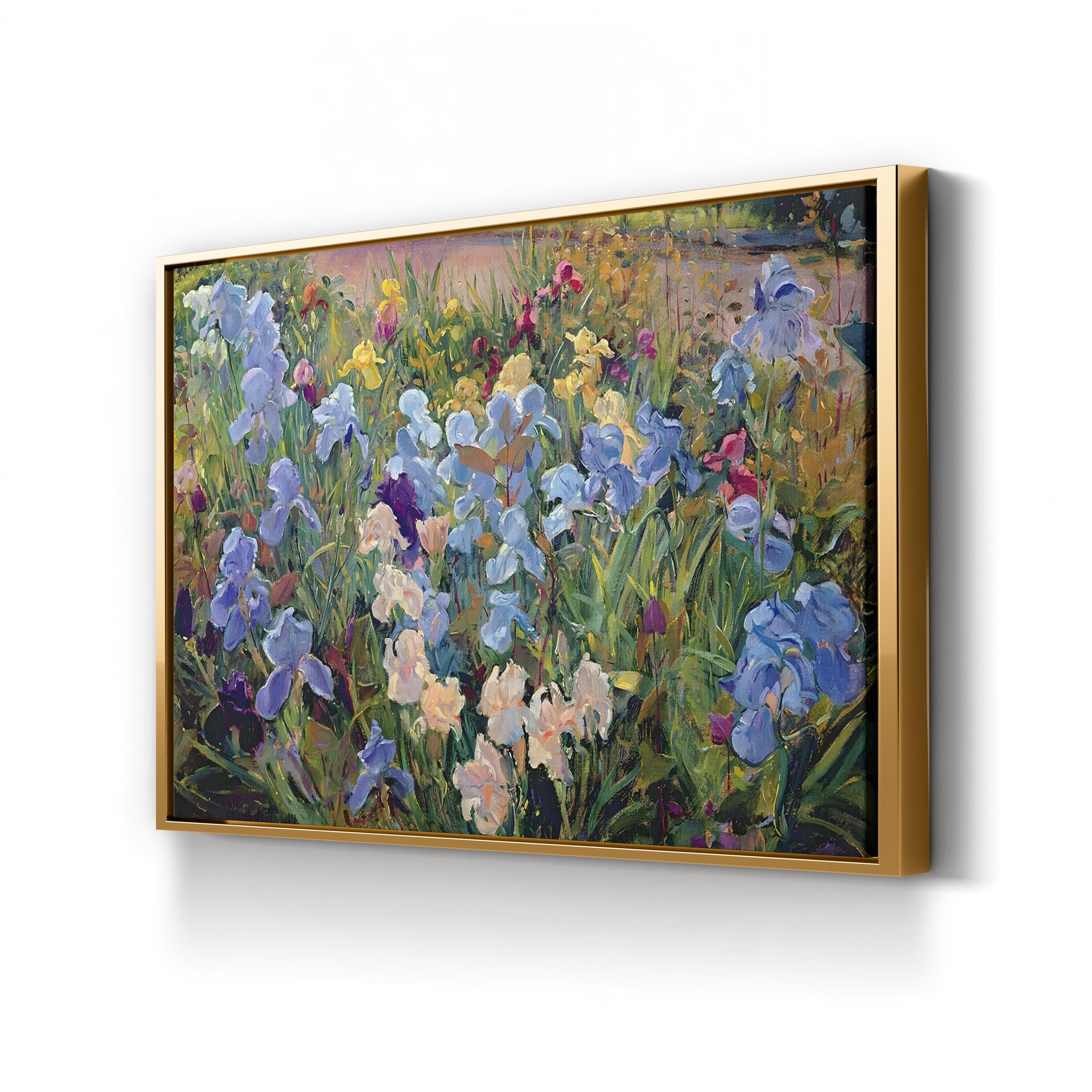 Iris Bed 1993 Botanical Floral Wall Art by Timothy Easton