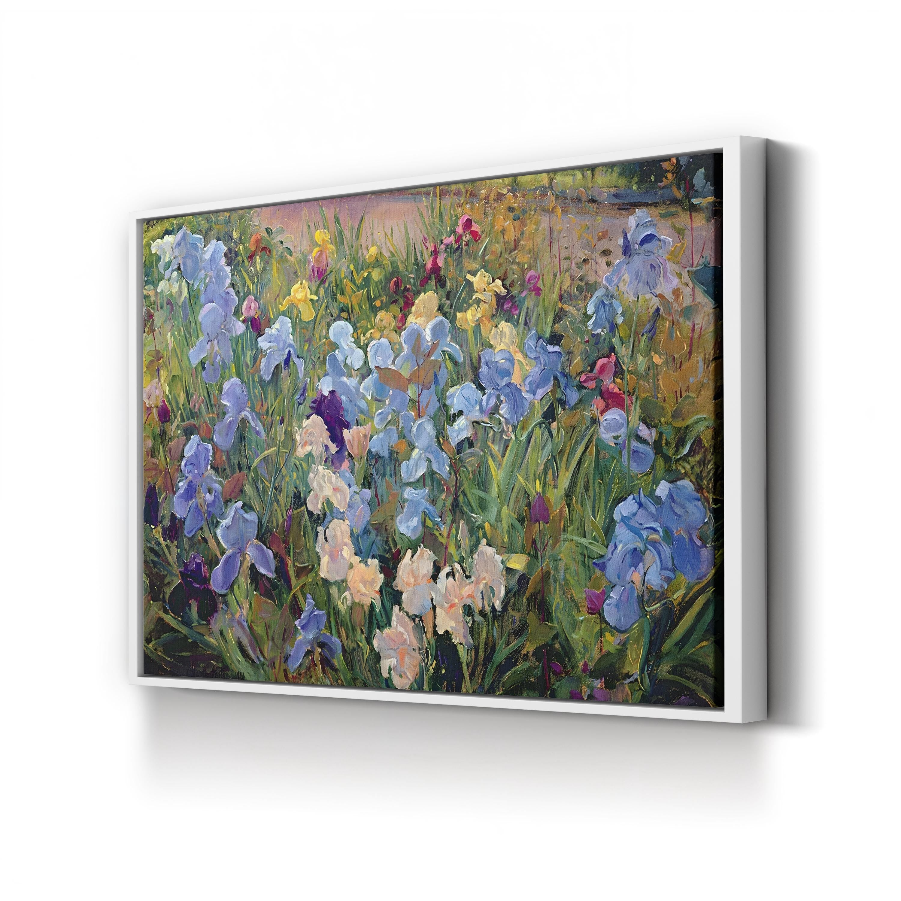 Iris Bed 1993 Botanical Floral Wall Art by Timothy Easton