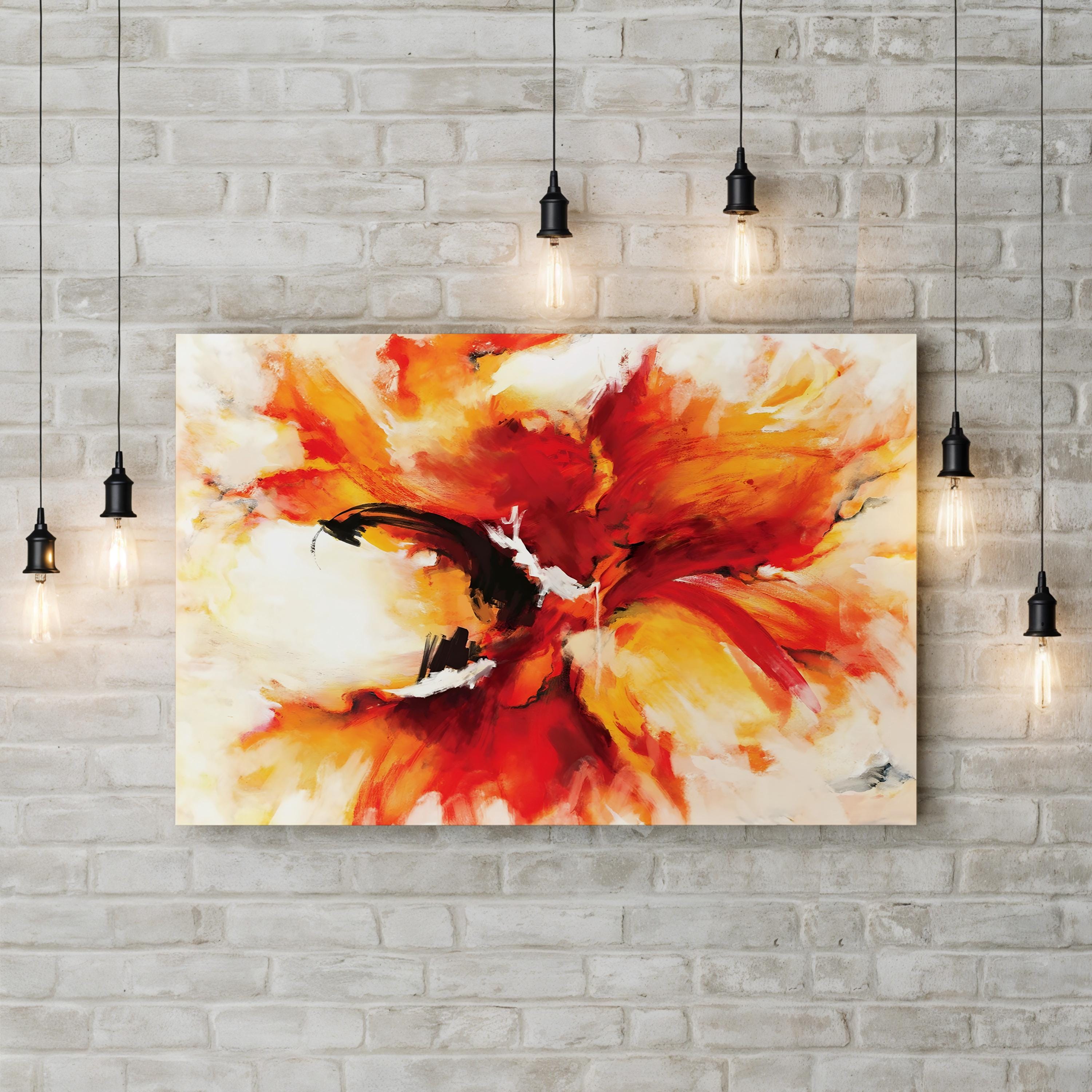 Phoenix Rising – Contemporary Abstract Fire Wall Art by Circle Art Group