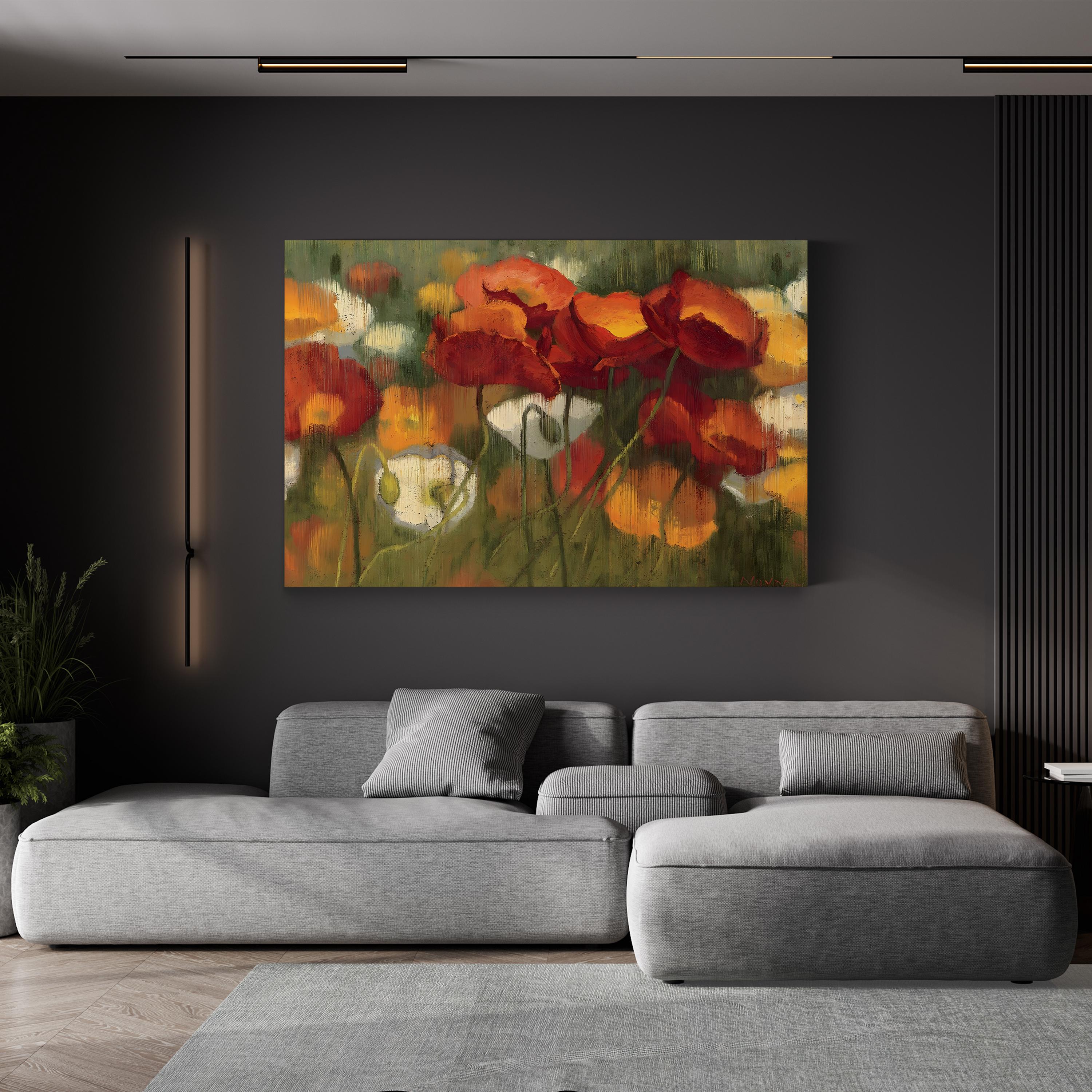 The Power of Red II Wall Art – Contemporary Abstract Floral Artwork