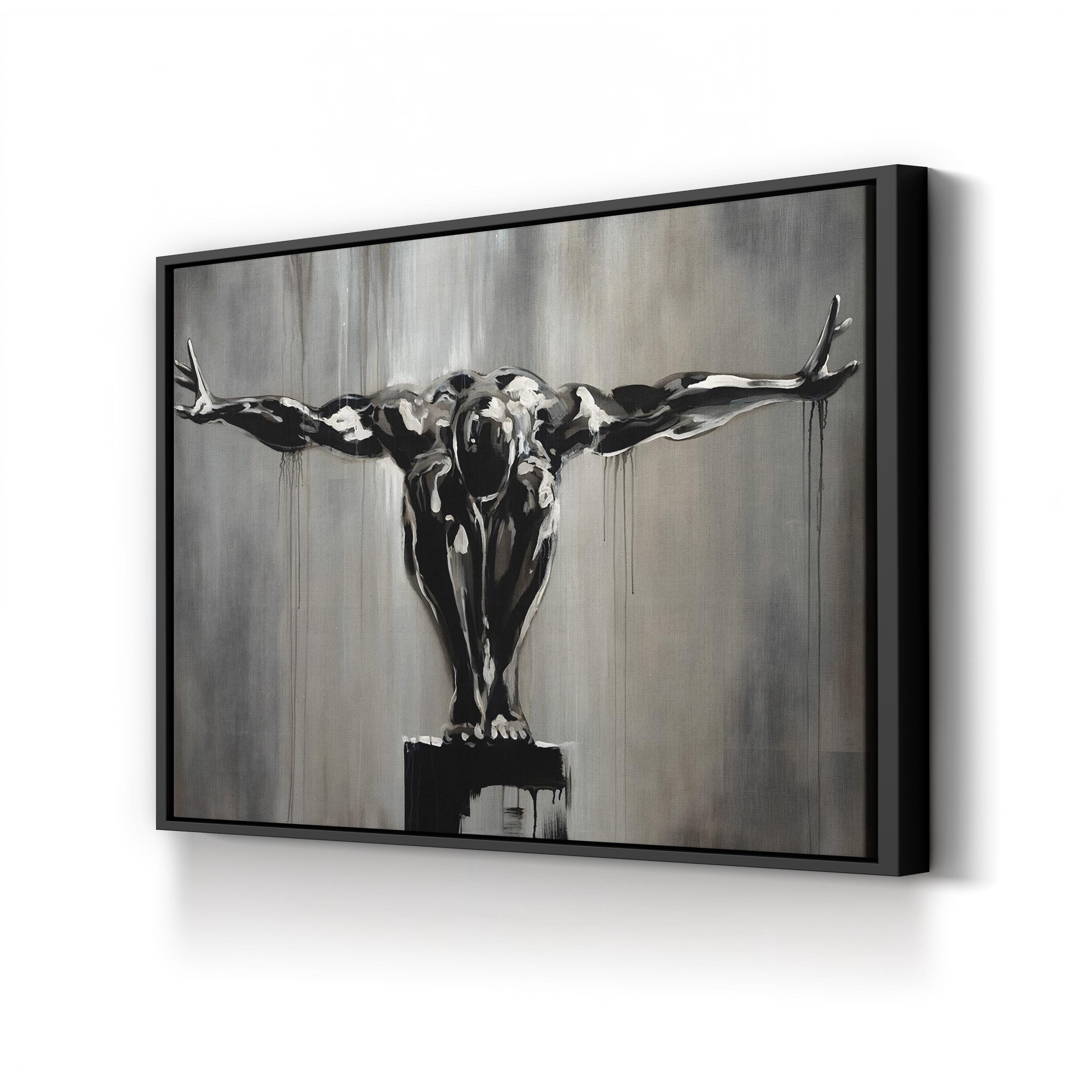 Solitary Runner Wall Art — Monochrome Athletic Figure Canvas Print