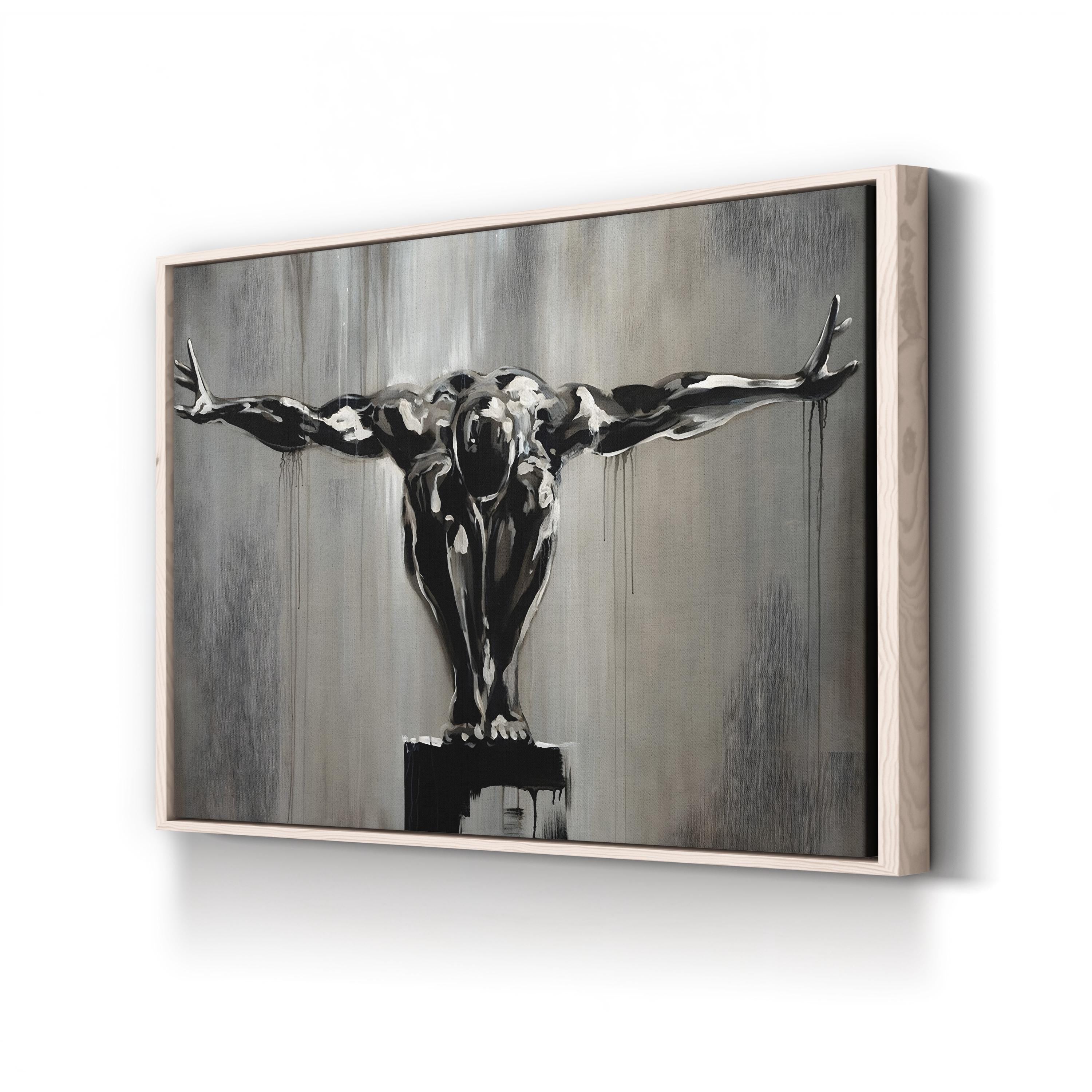 Solitary Runner Wall Art — Monochrome Athletic Figure Canvas Print