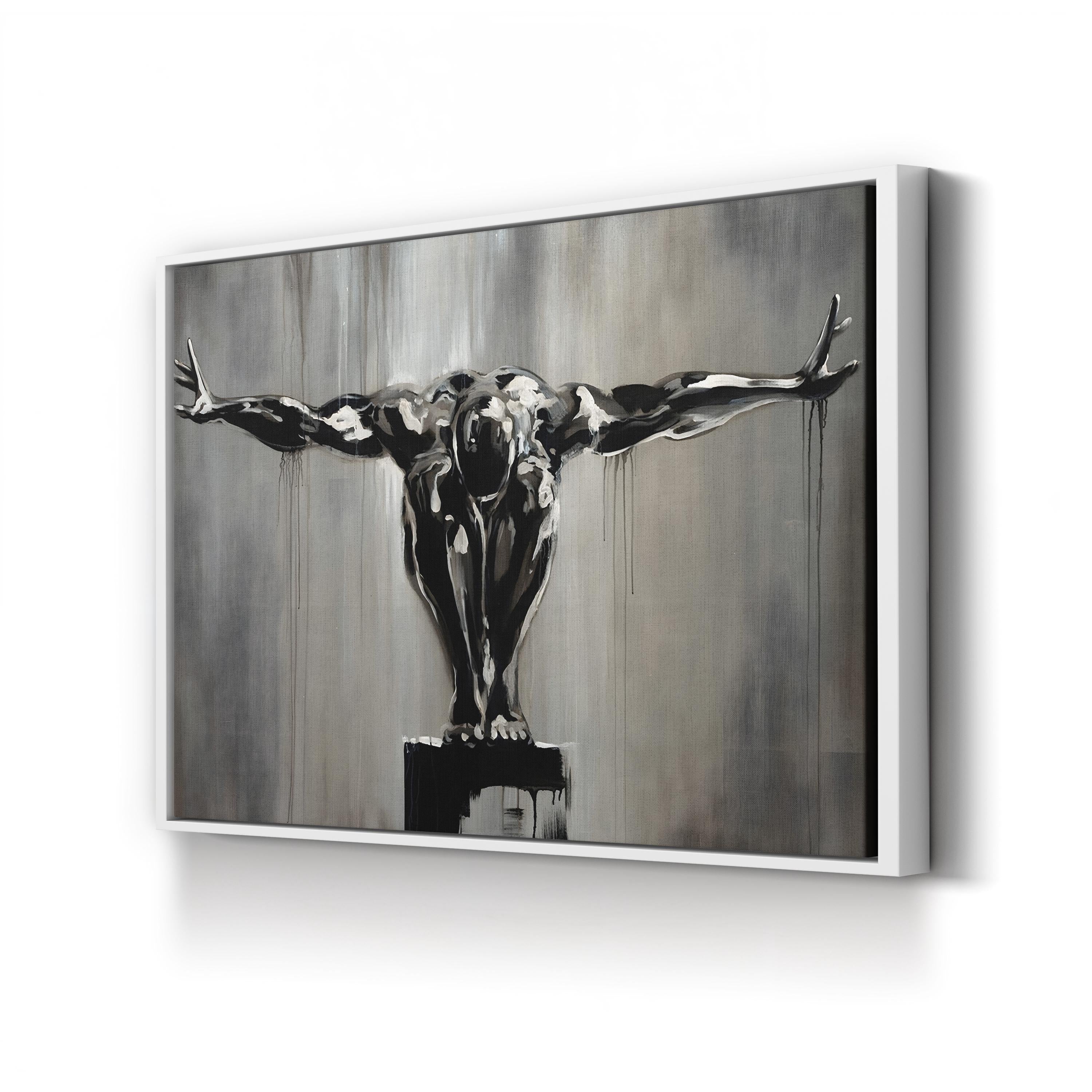 Solitary Runner Wall Art — Monochrome Athletic Figure Canvas Print