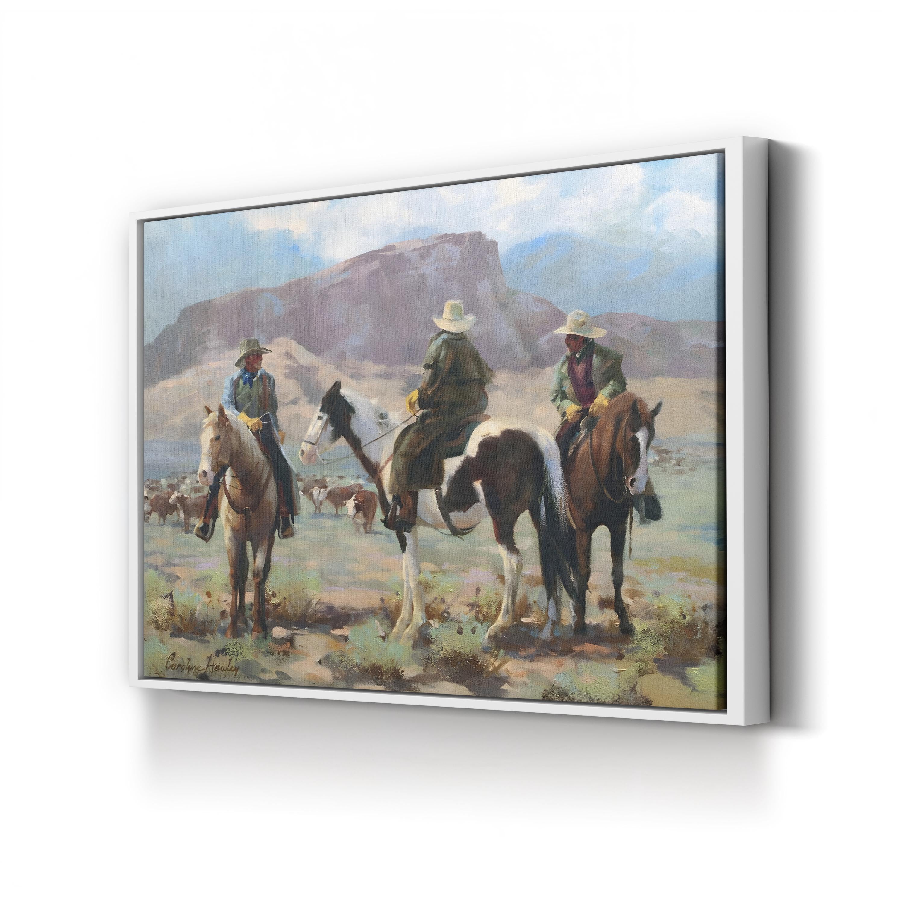 Western Cowboy on the Open Range – Period Illustration Wall Art | Frontier Canvas Print