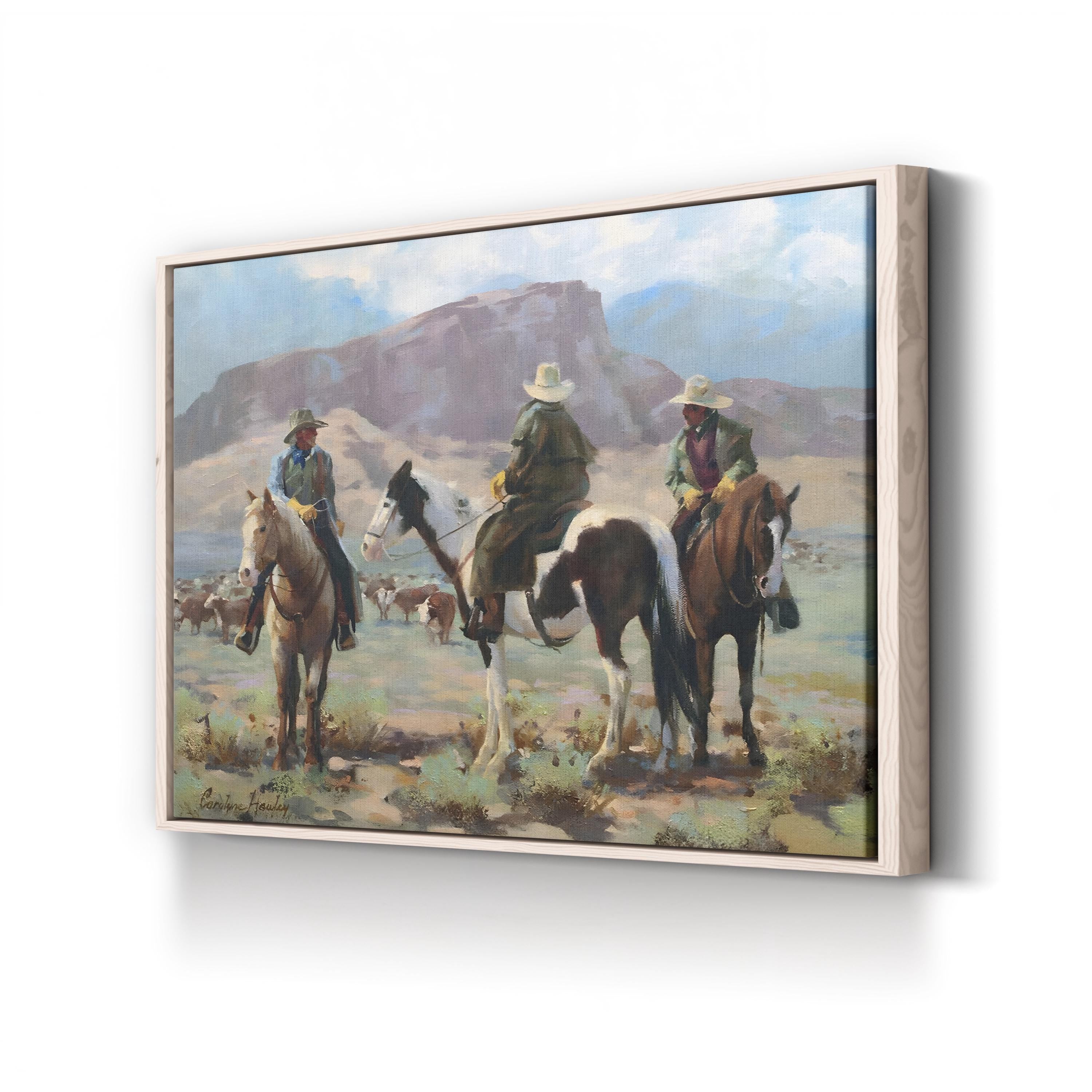 Western Cowboy on the Open Range – Period Illustration Wall Art | Frontier Canvas Print