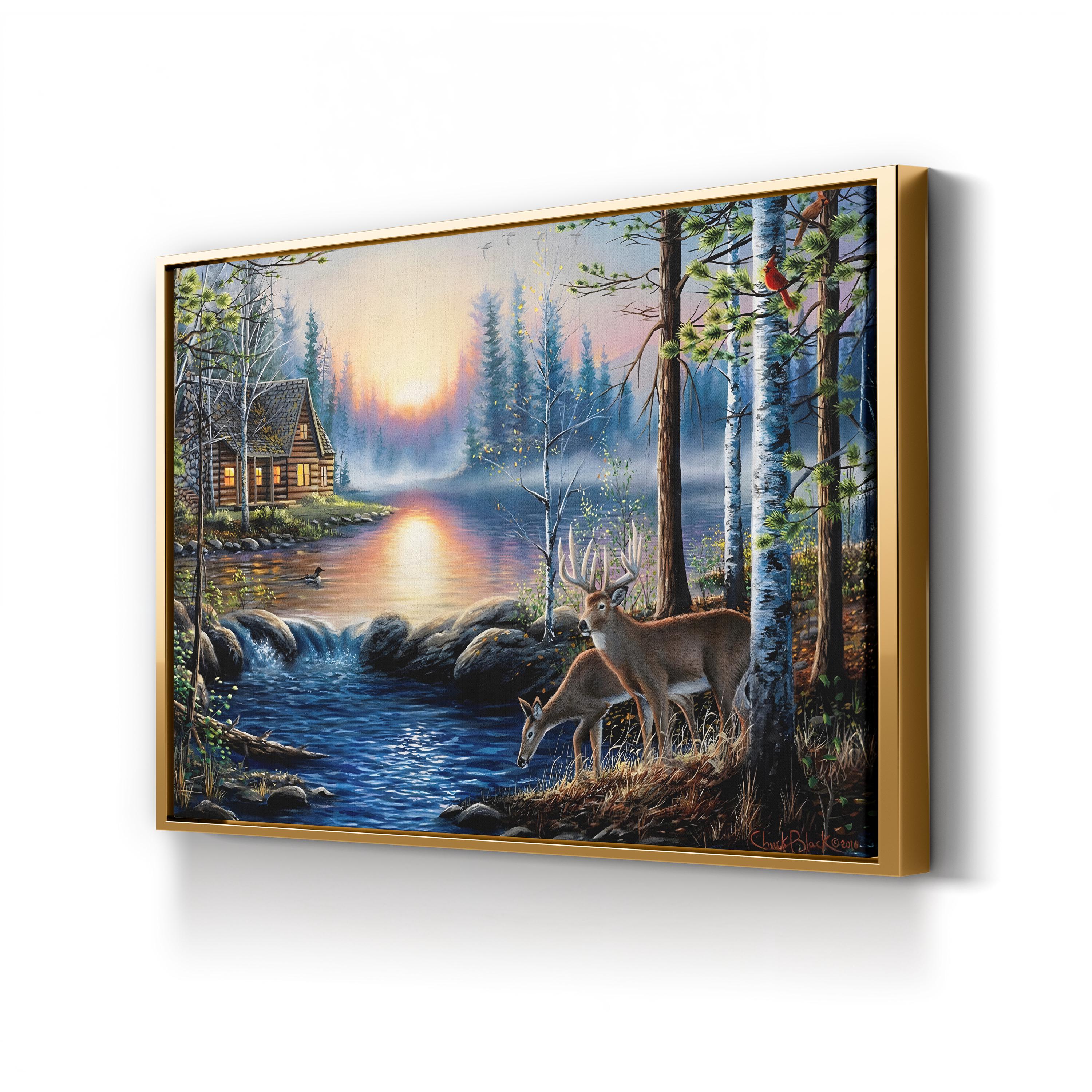Total Bliss Canvas Wall Art – Tranquil Lake Wildlife Landscape by Chuck Black