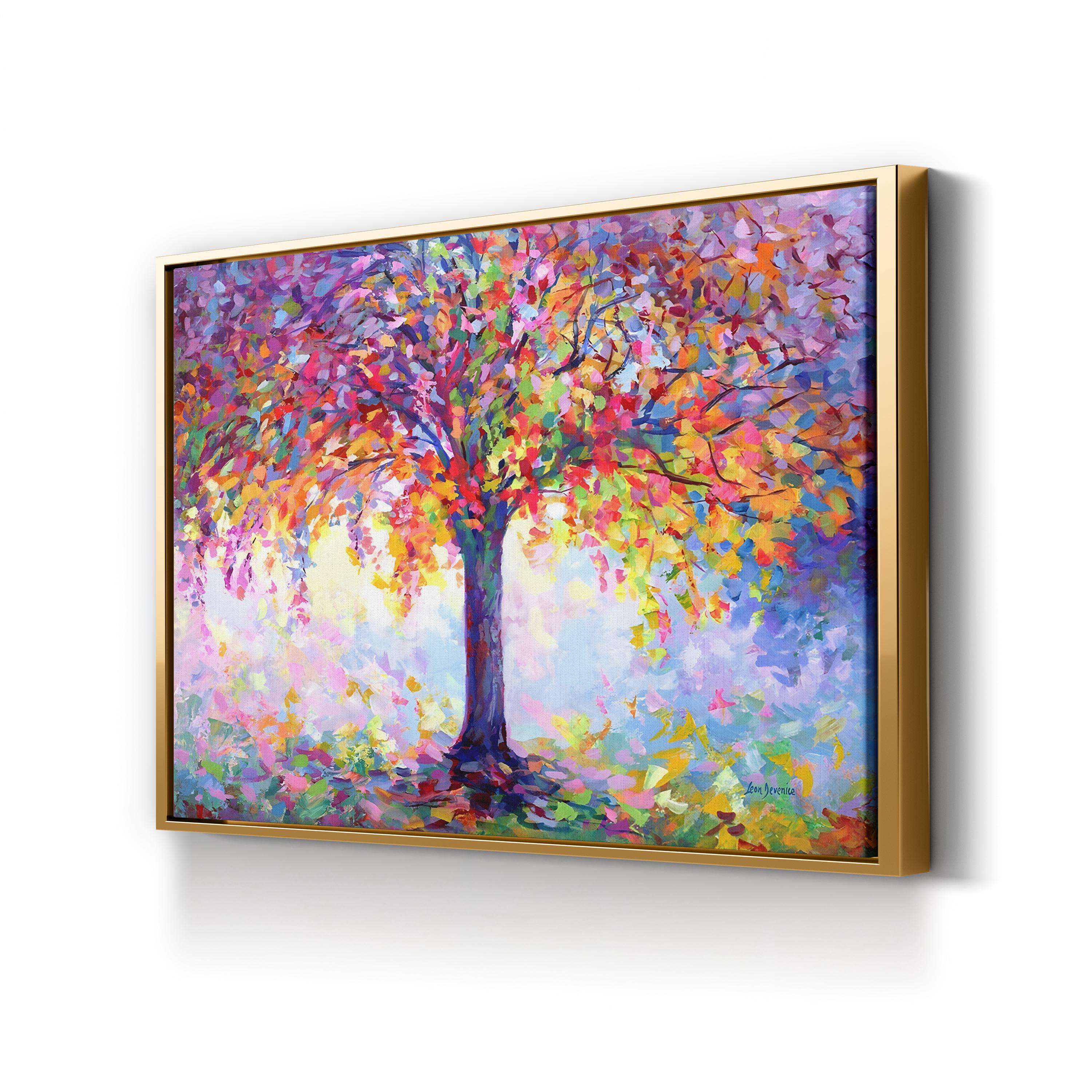 Tree of Happiness Canvas Art – Colorful Contemporary Tree Painting