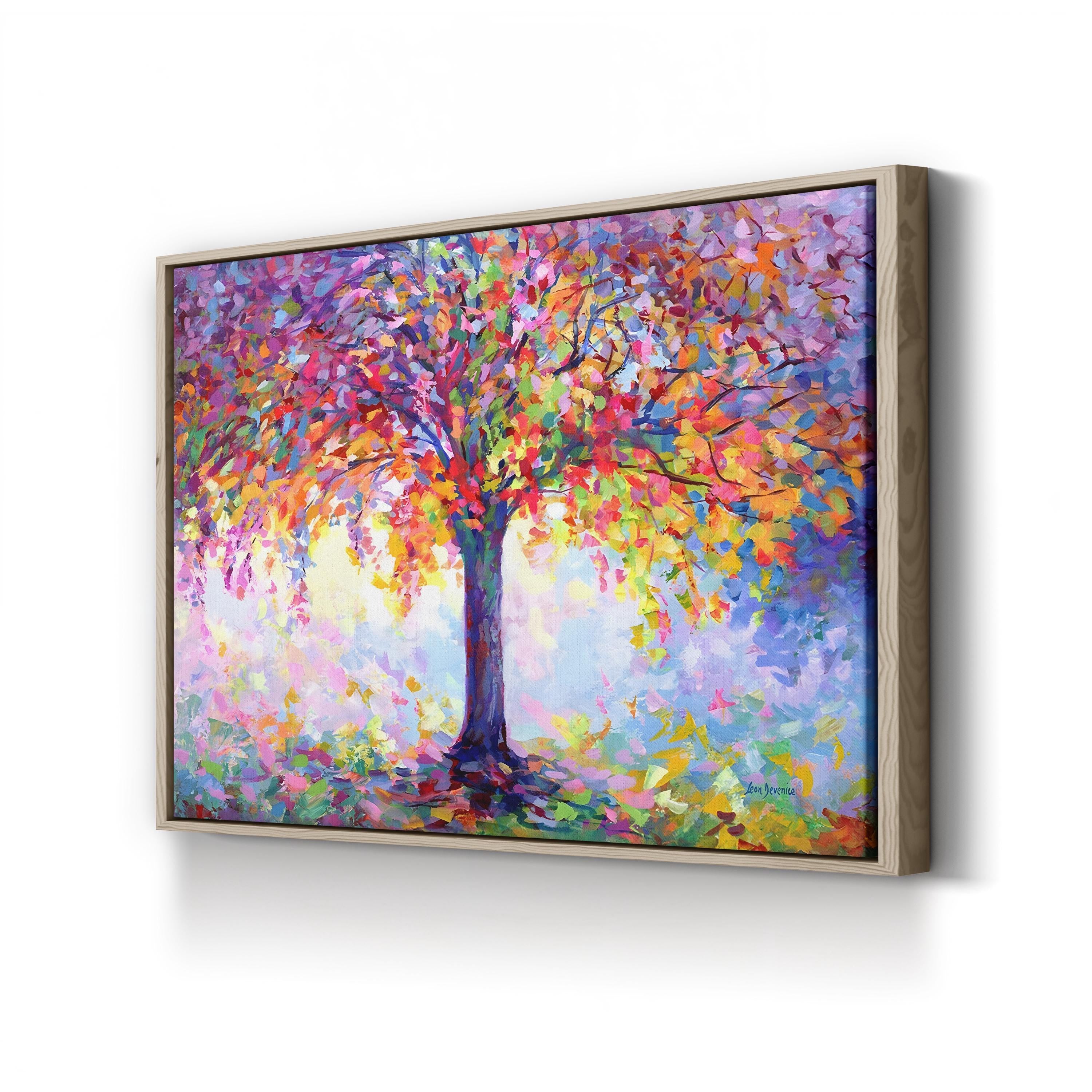 Tree of Happiness Canvas Art – Colorful Contemporary Tree Painting