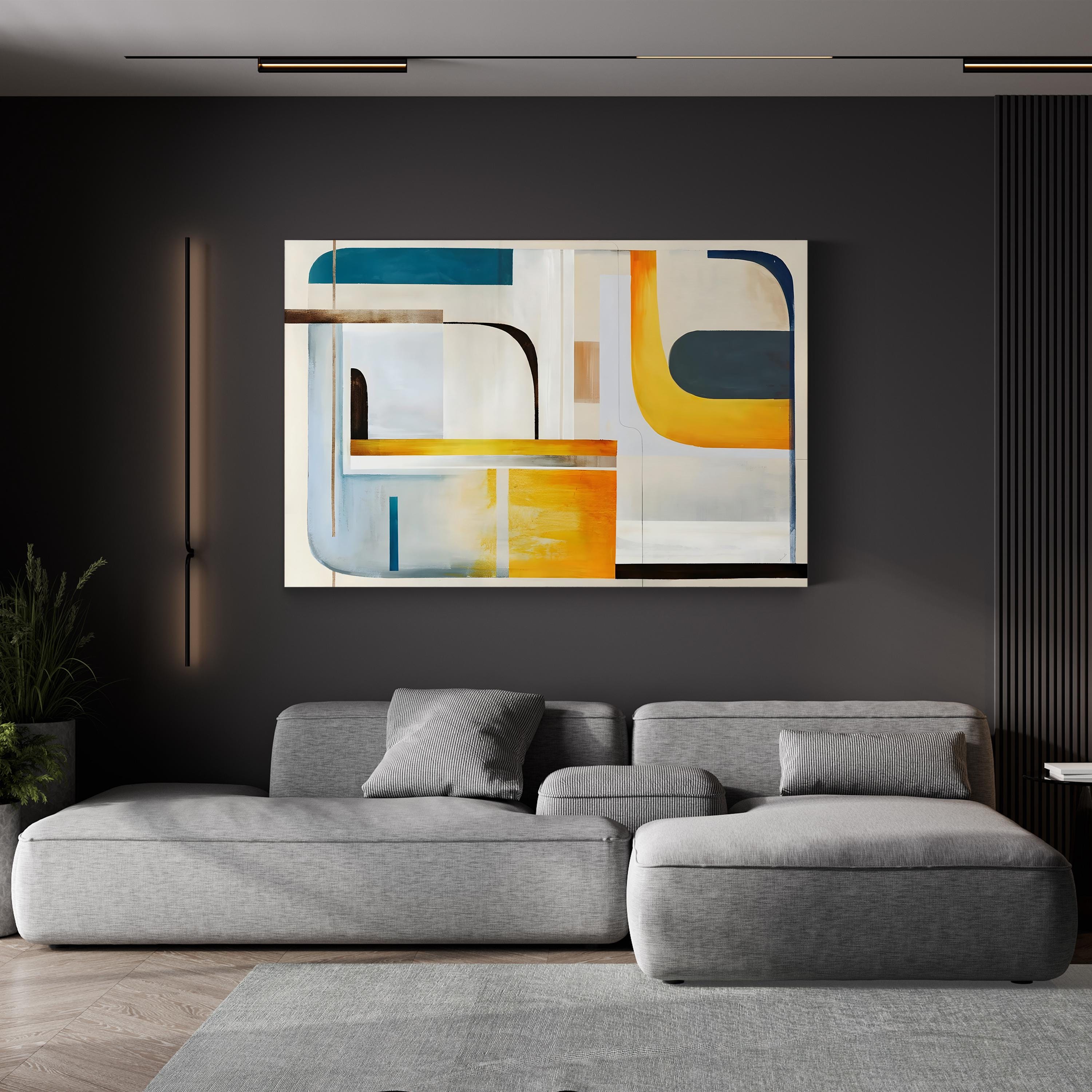 Turnabout Mid-Century Modern Abstract Geometric Wall Art by Sydney Edmunds
