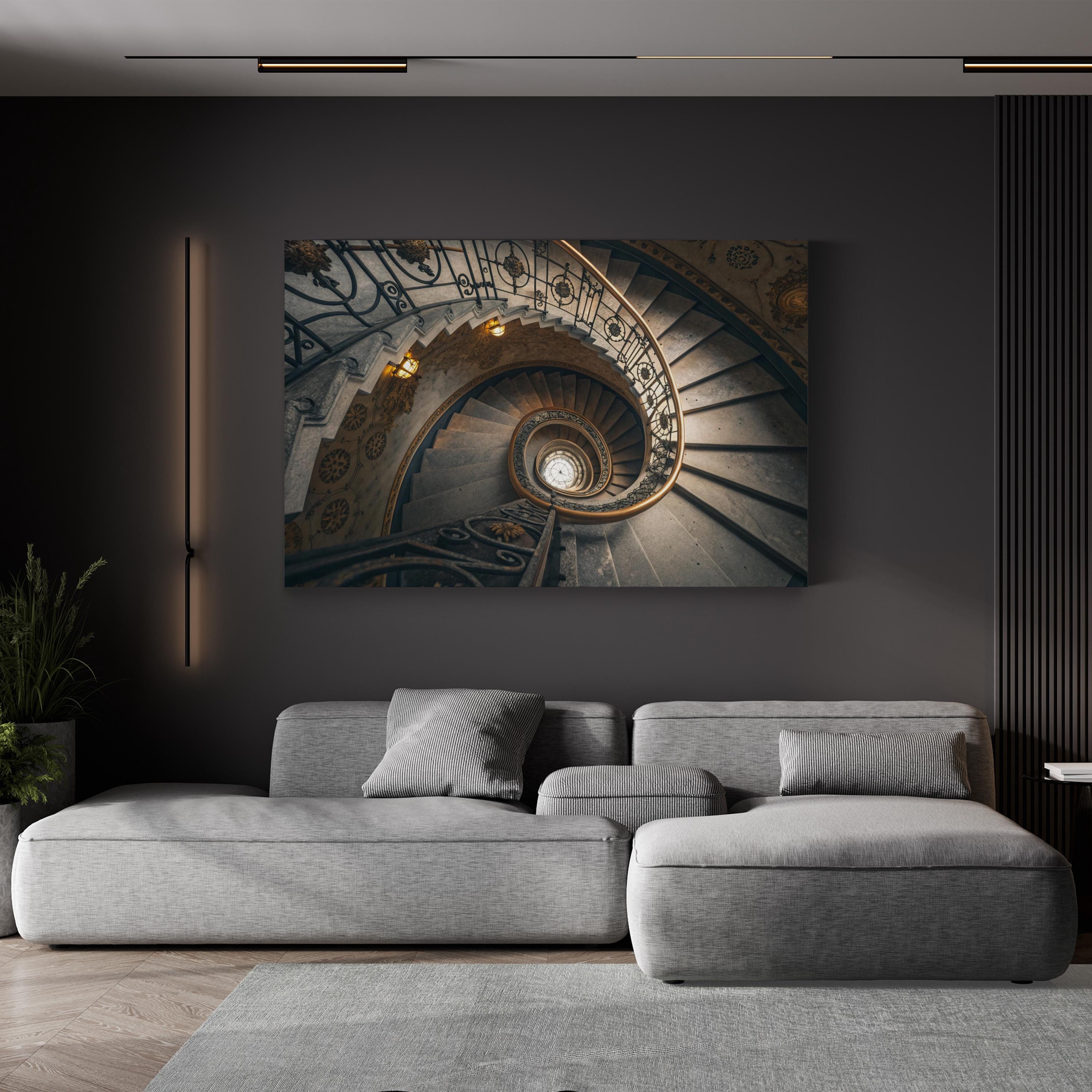 Vintage Spiral Staircase – Vintage Photography Wall Art | Architectural Canvas Print