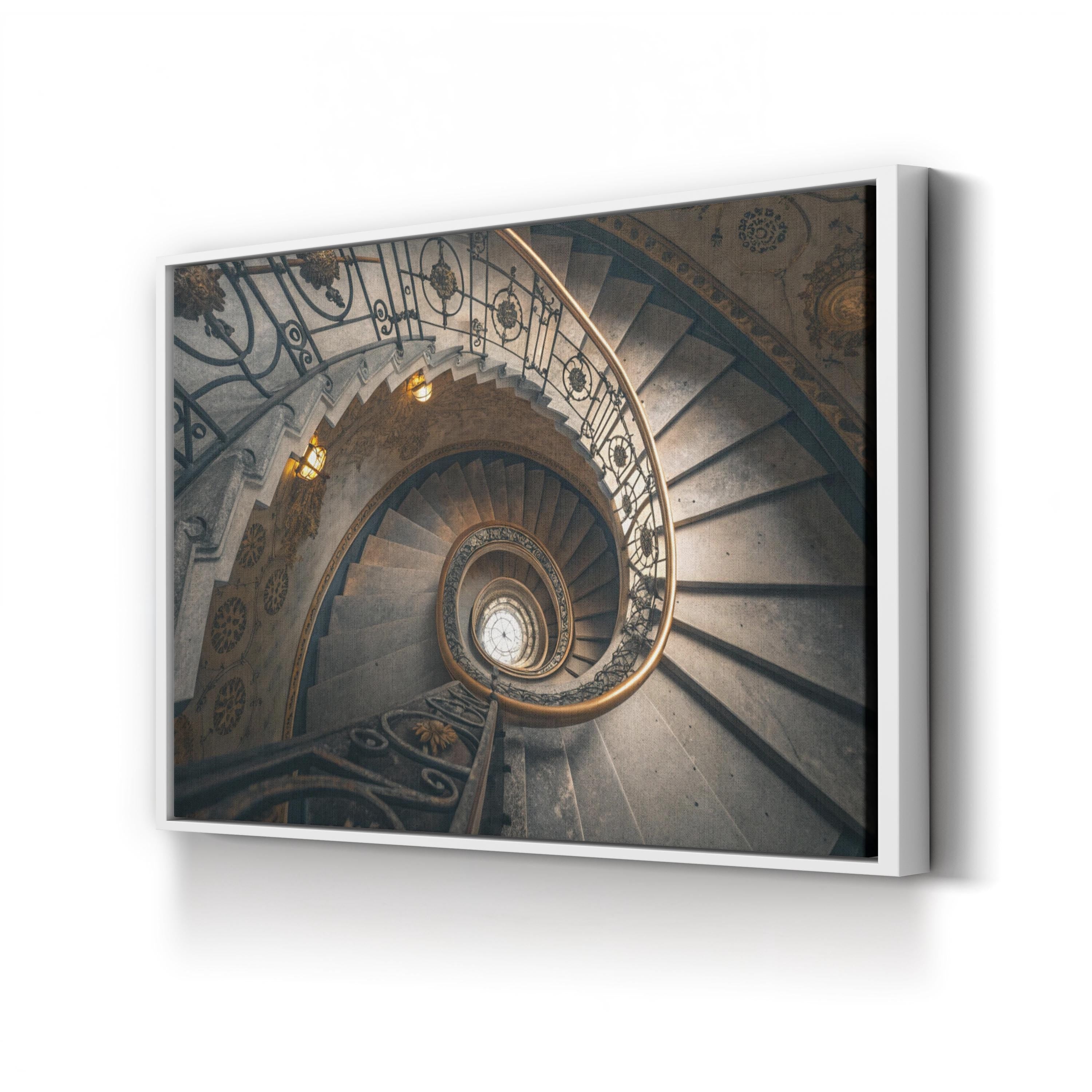 Vintage Spiral Staircase – Vintage Photography Wall Art | Architectural Canvas Print